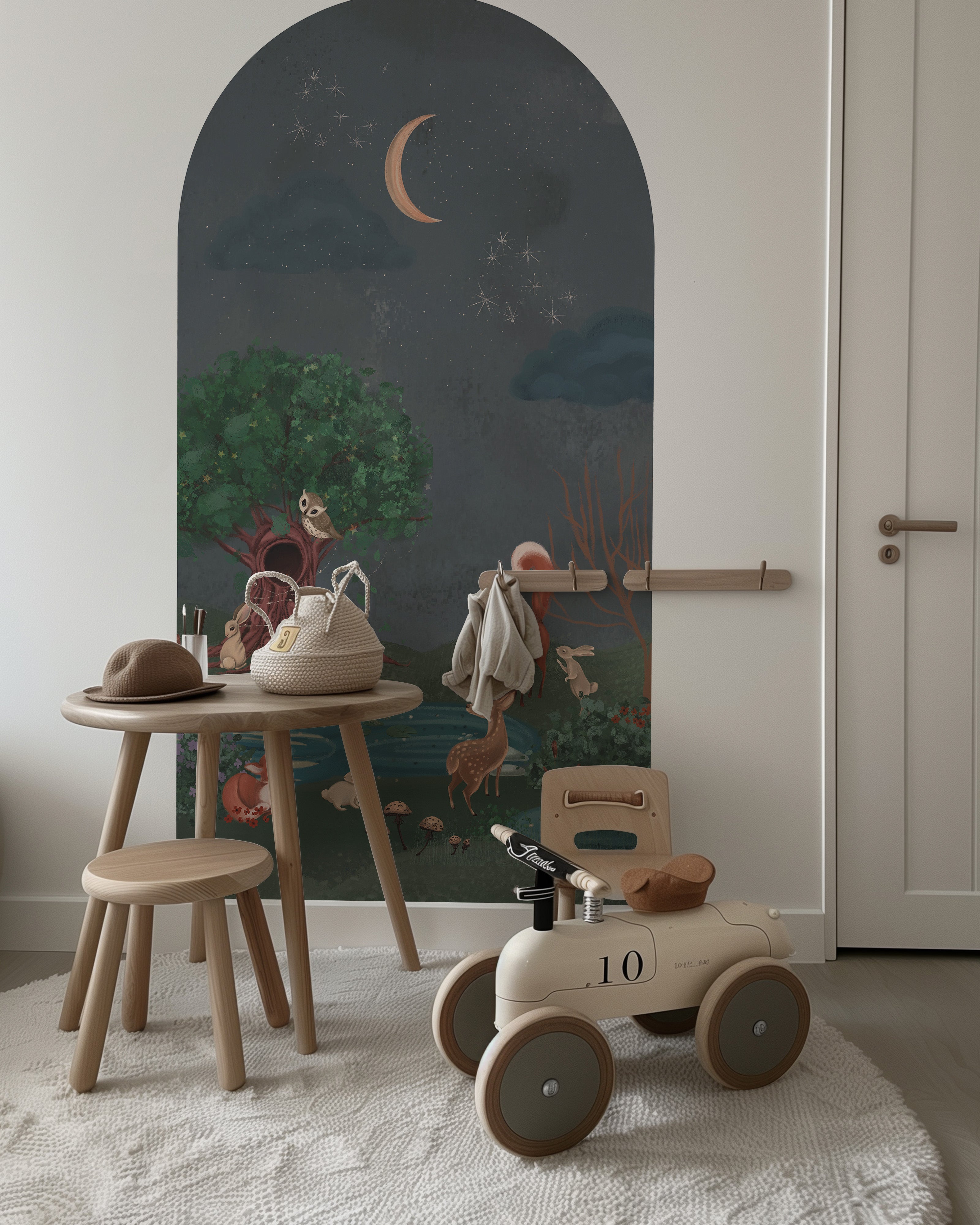 Behangboog - Enchanted Forest | donkerblauw