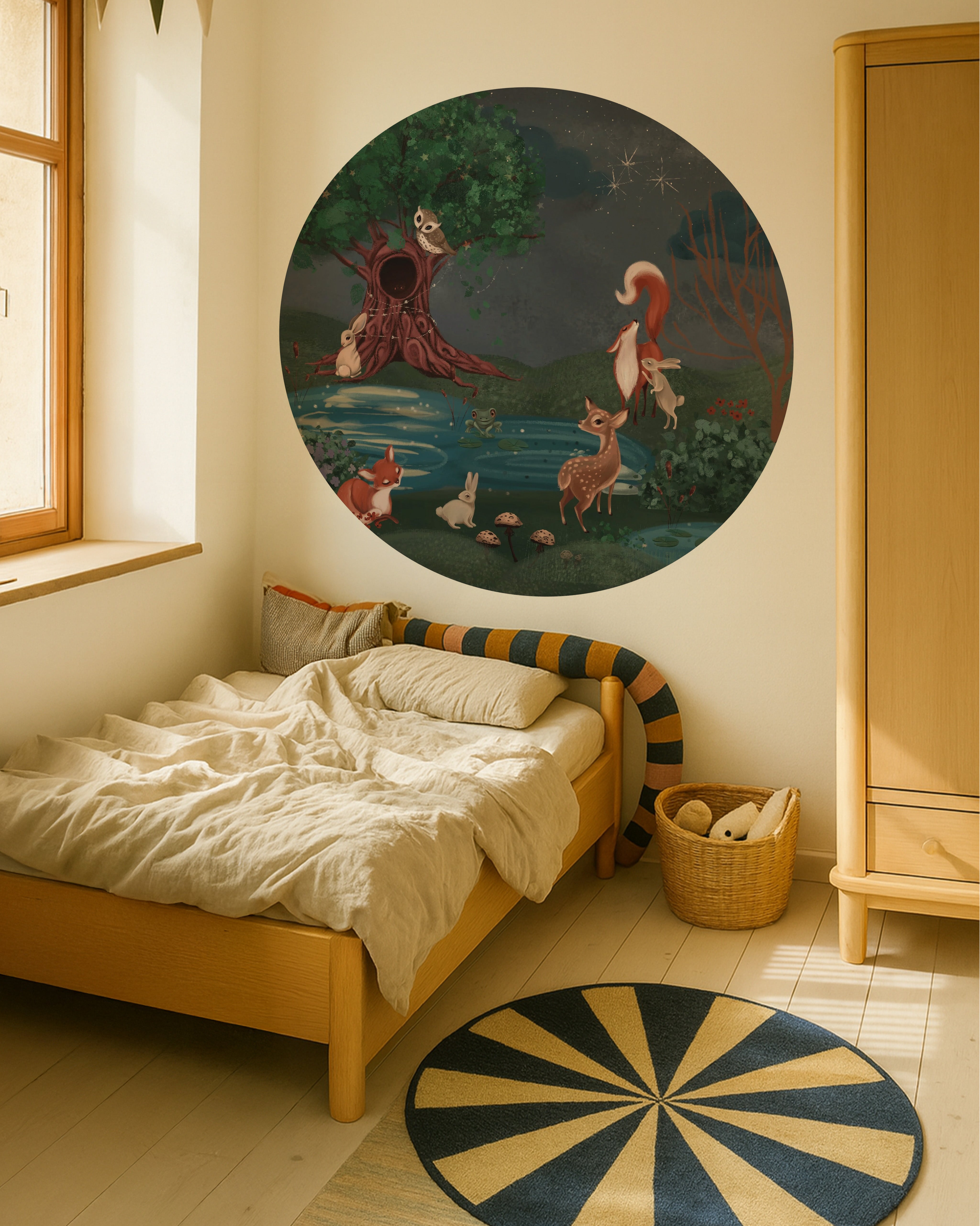 Behangcirkel - Enchanted Forest | donkerblauw