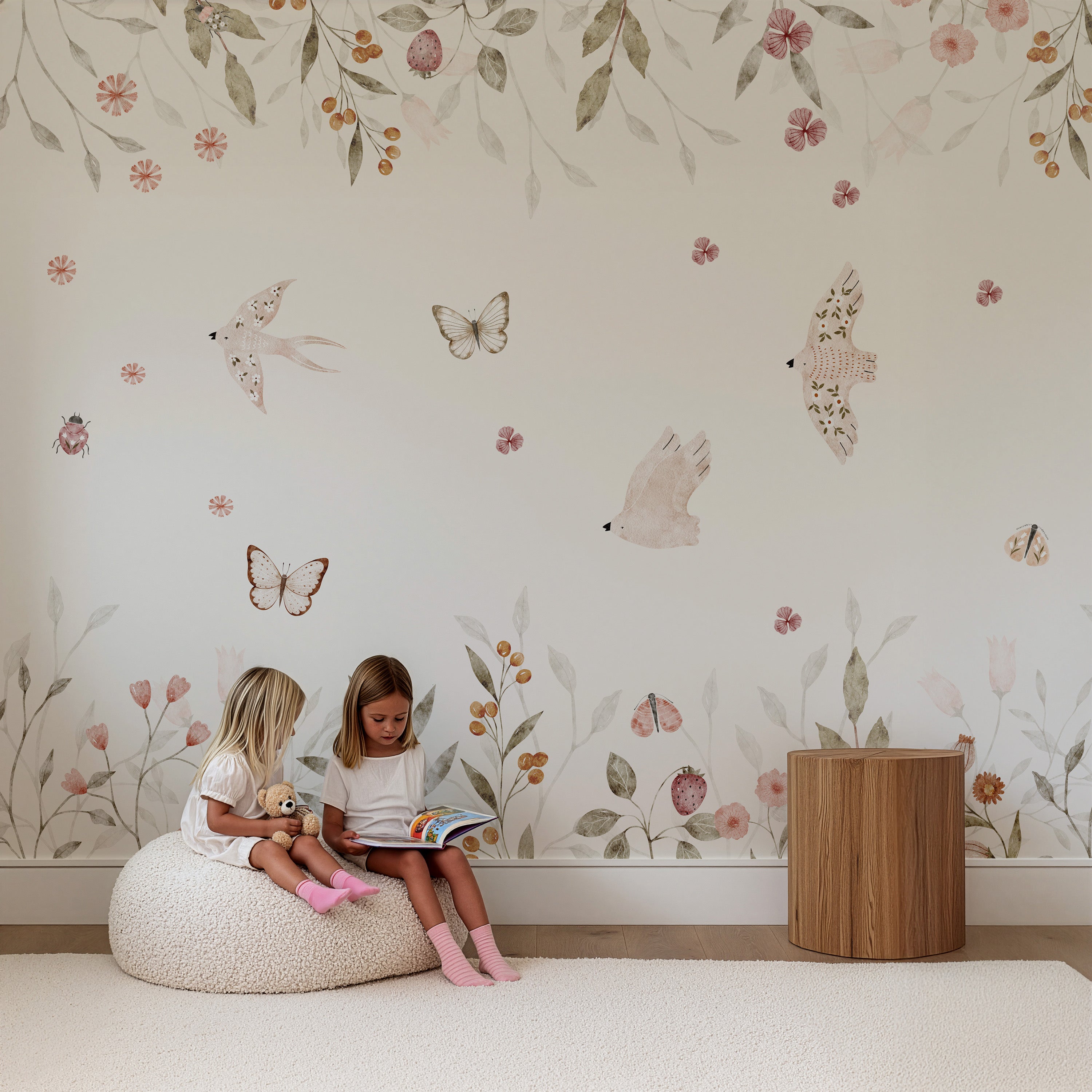 Collage wallpaper Jungle - brown
