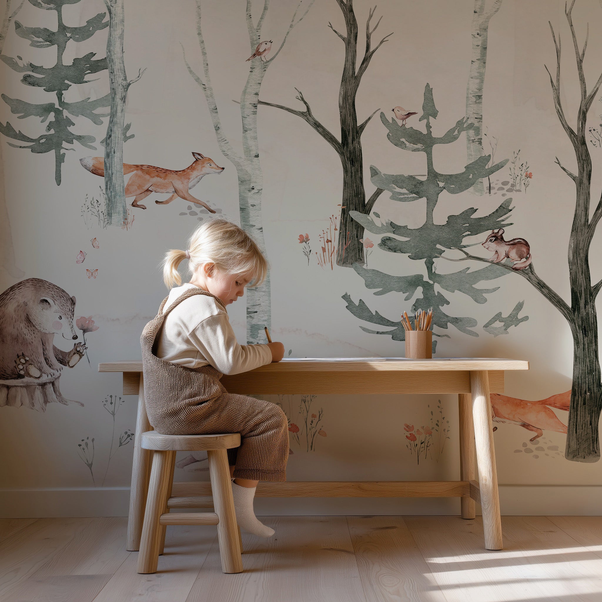 Collage wallpaper Forest Friends