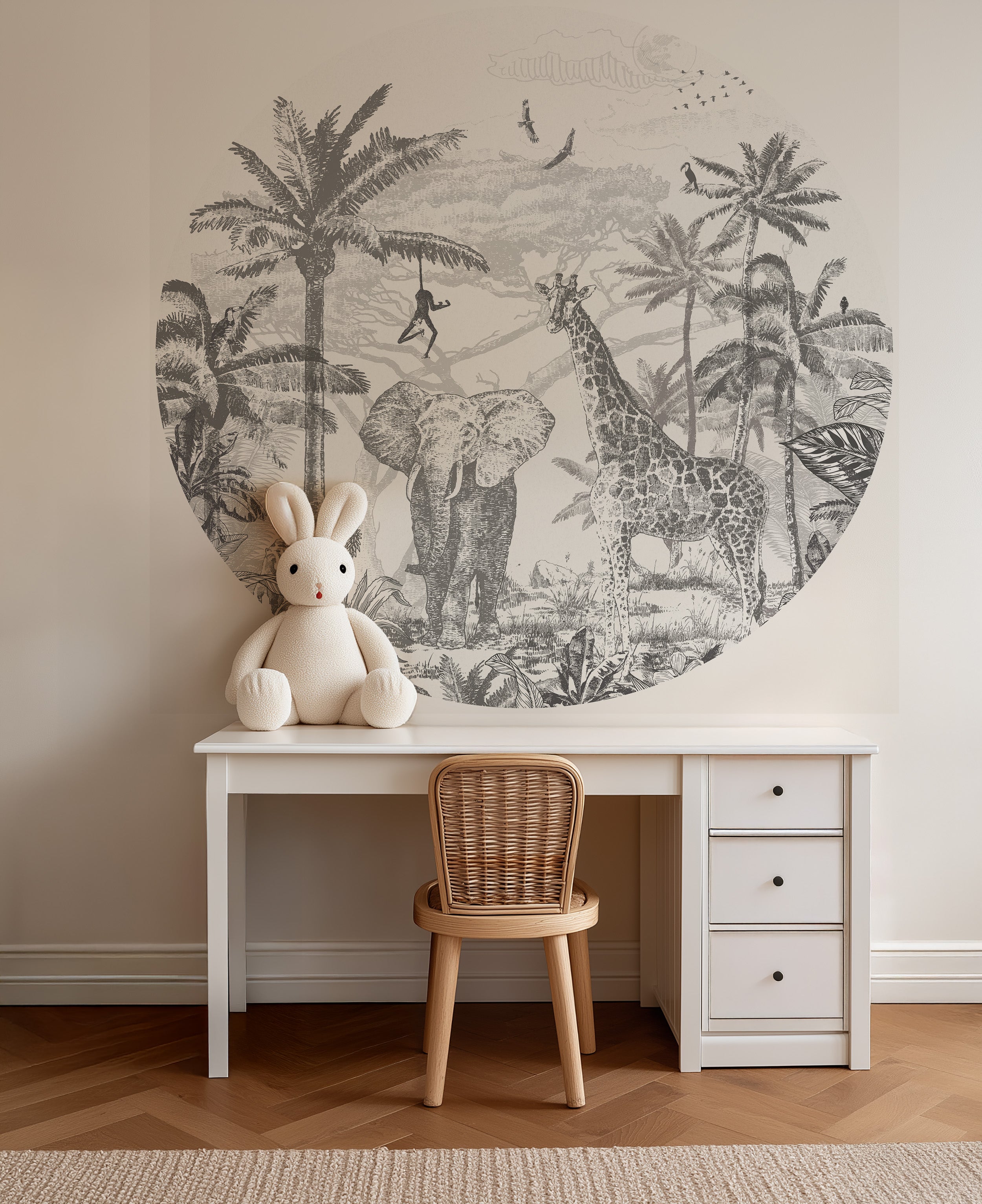 Behangcirkel - Jungle | monochroom