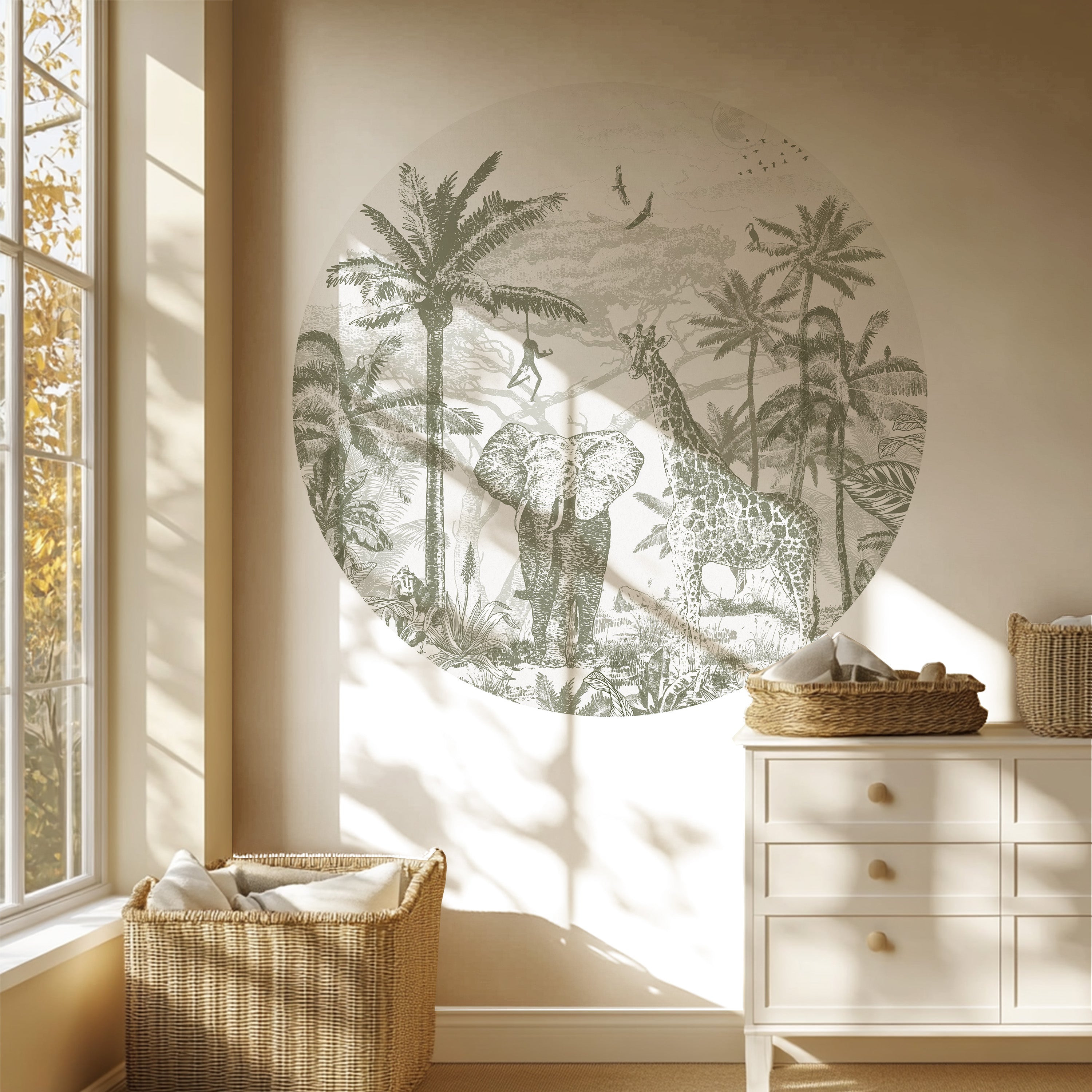 Behangcirkel - Jungle | bosgroen