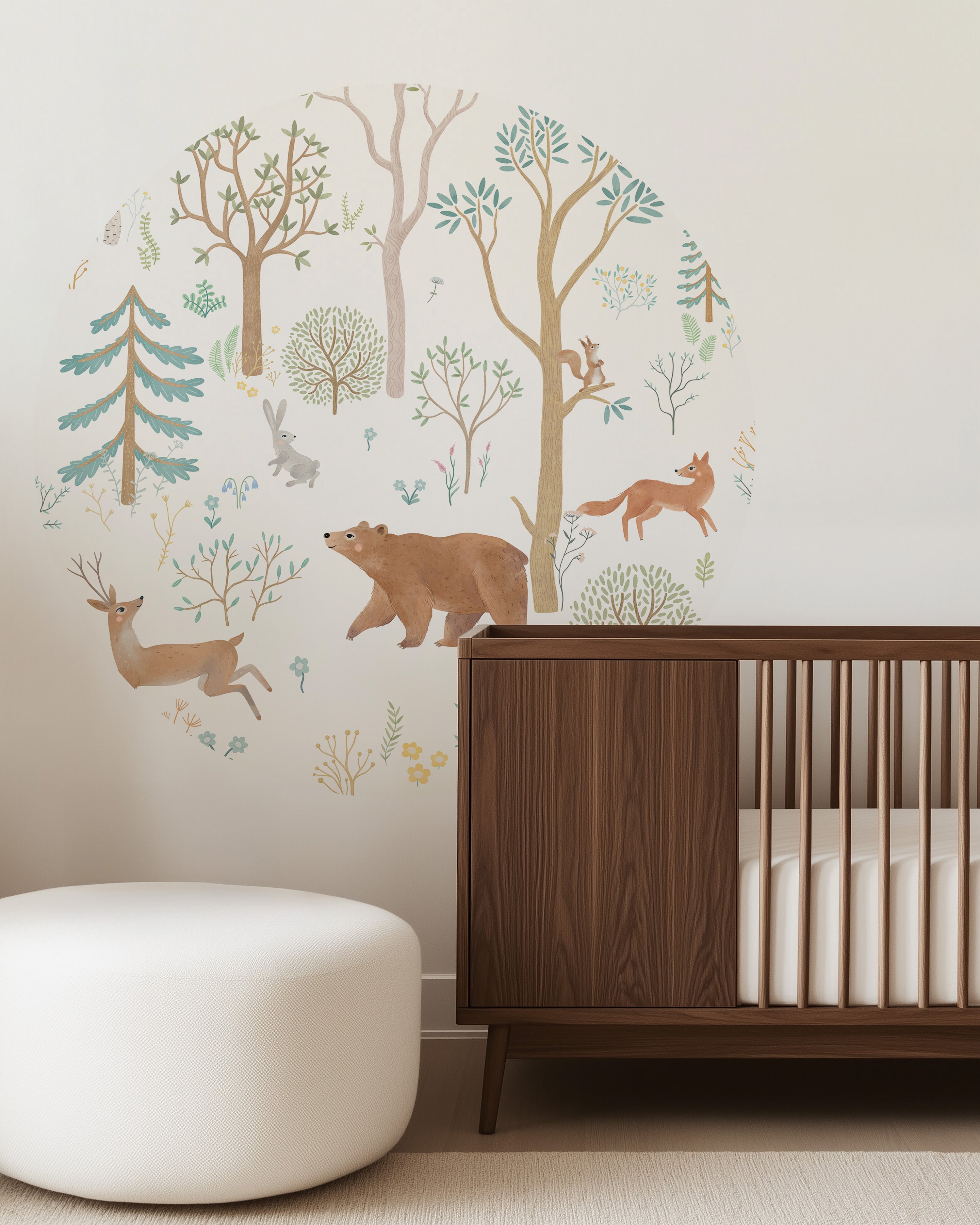 Behangcirkel - Dieren in het bos