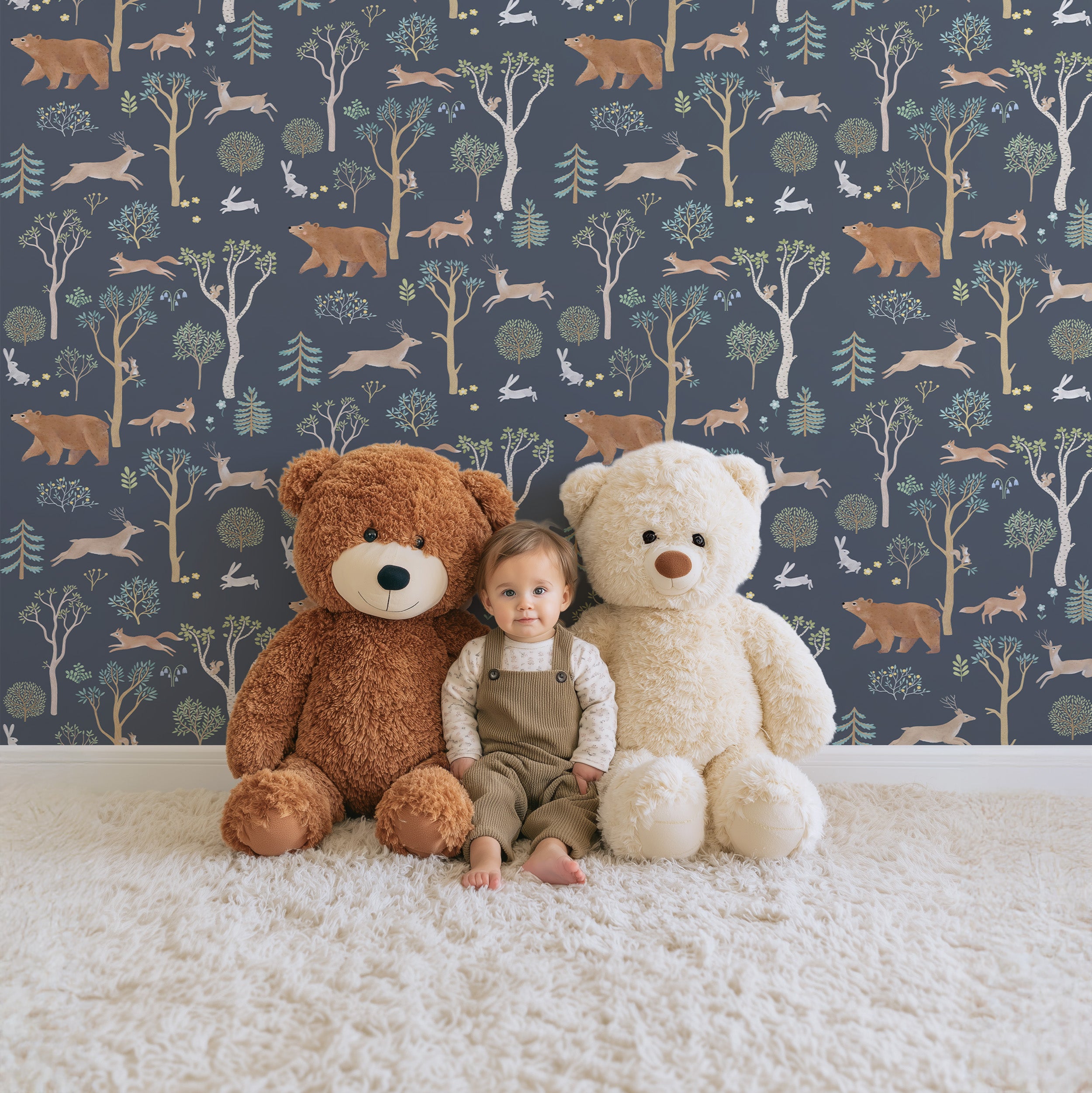 Forest Friends Wallpaper - blue