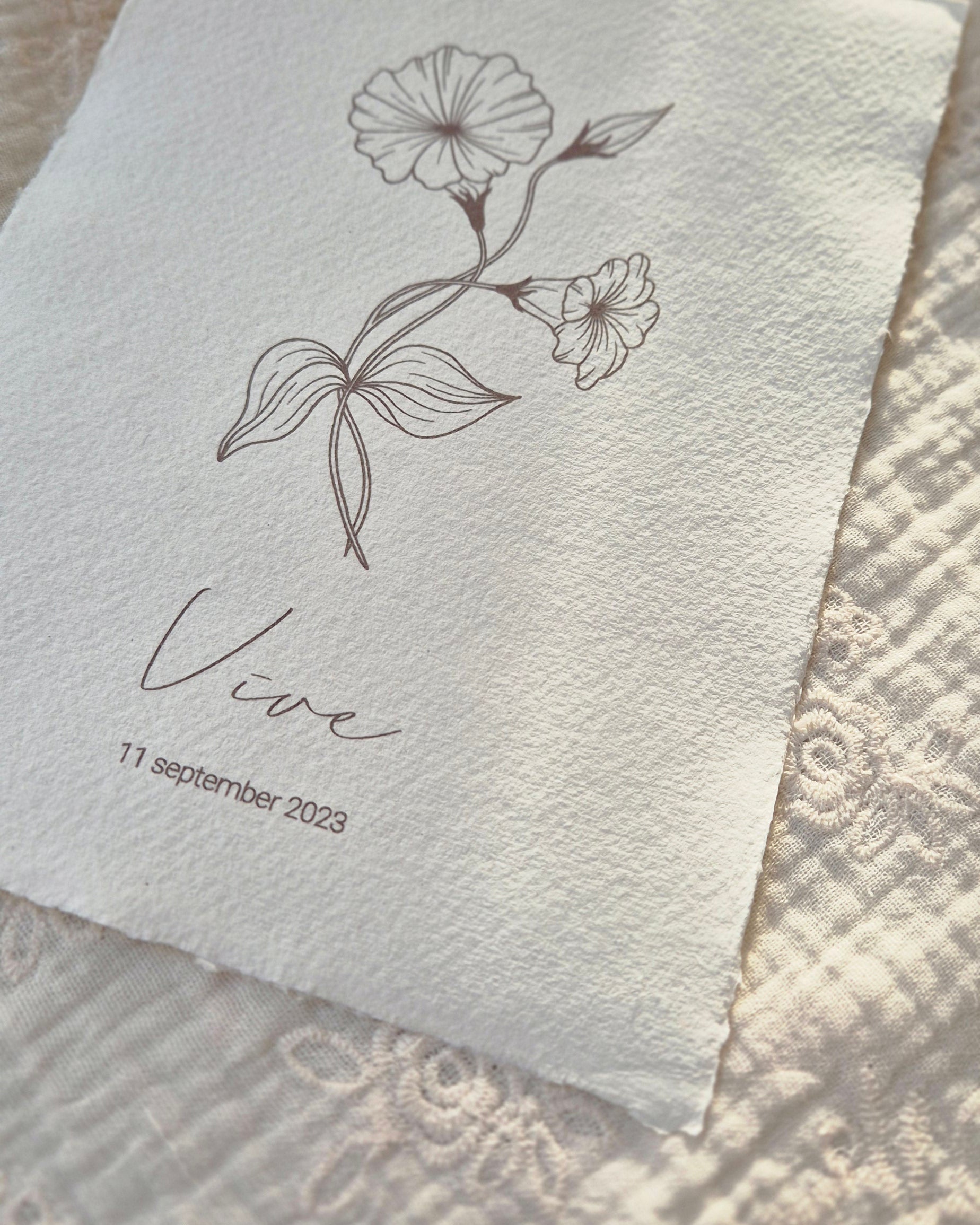 Handgemaakte geboortebloem poster september