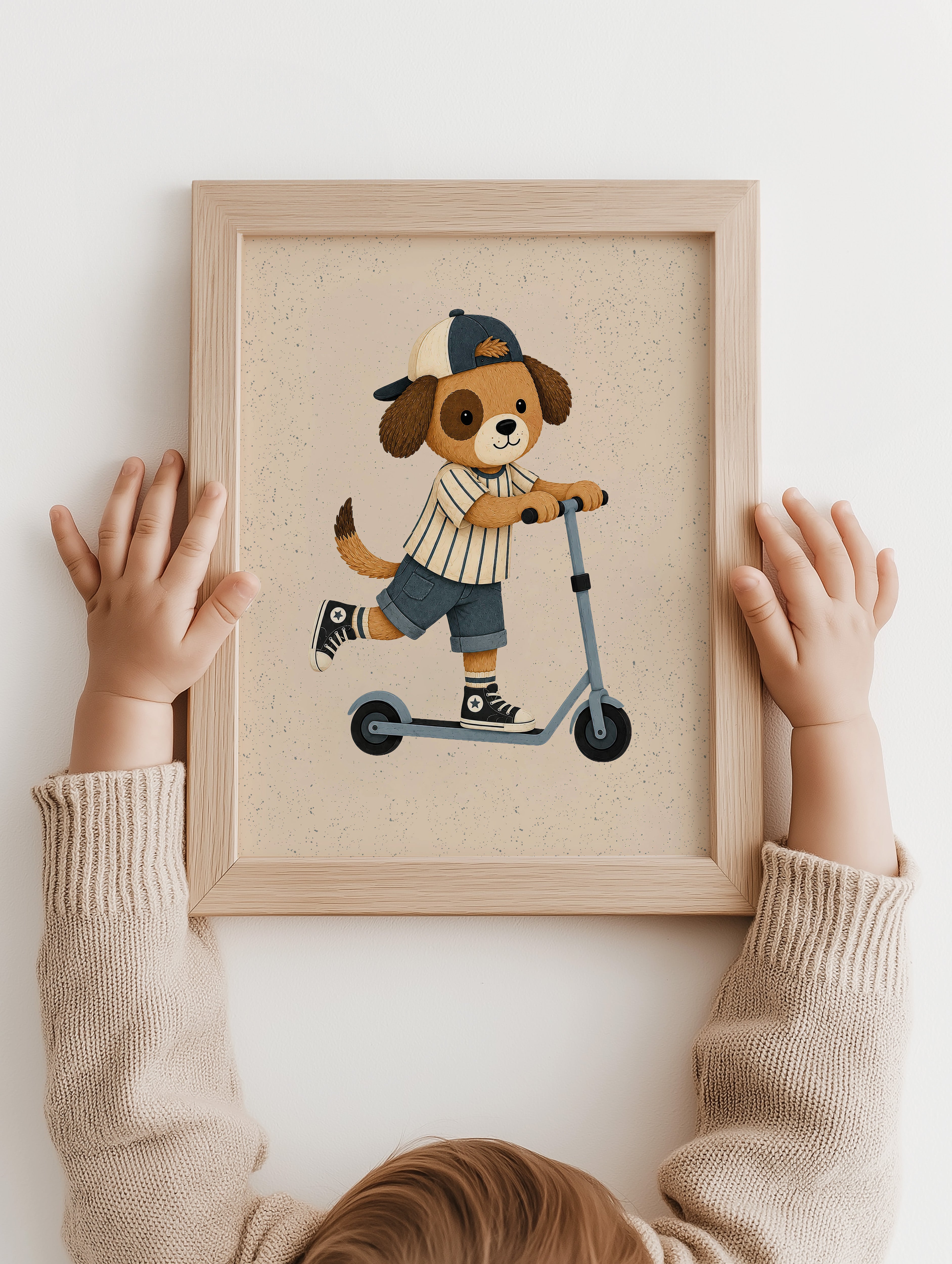 Children's room poster - Dog on scooter