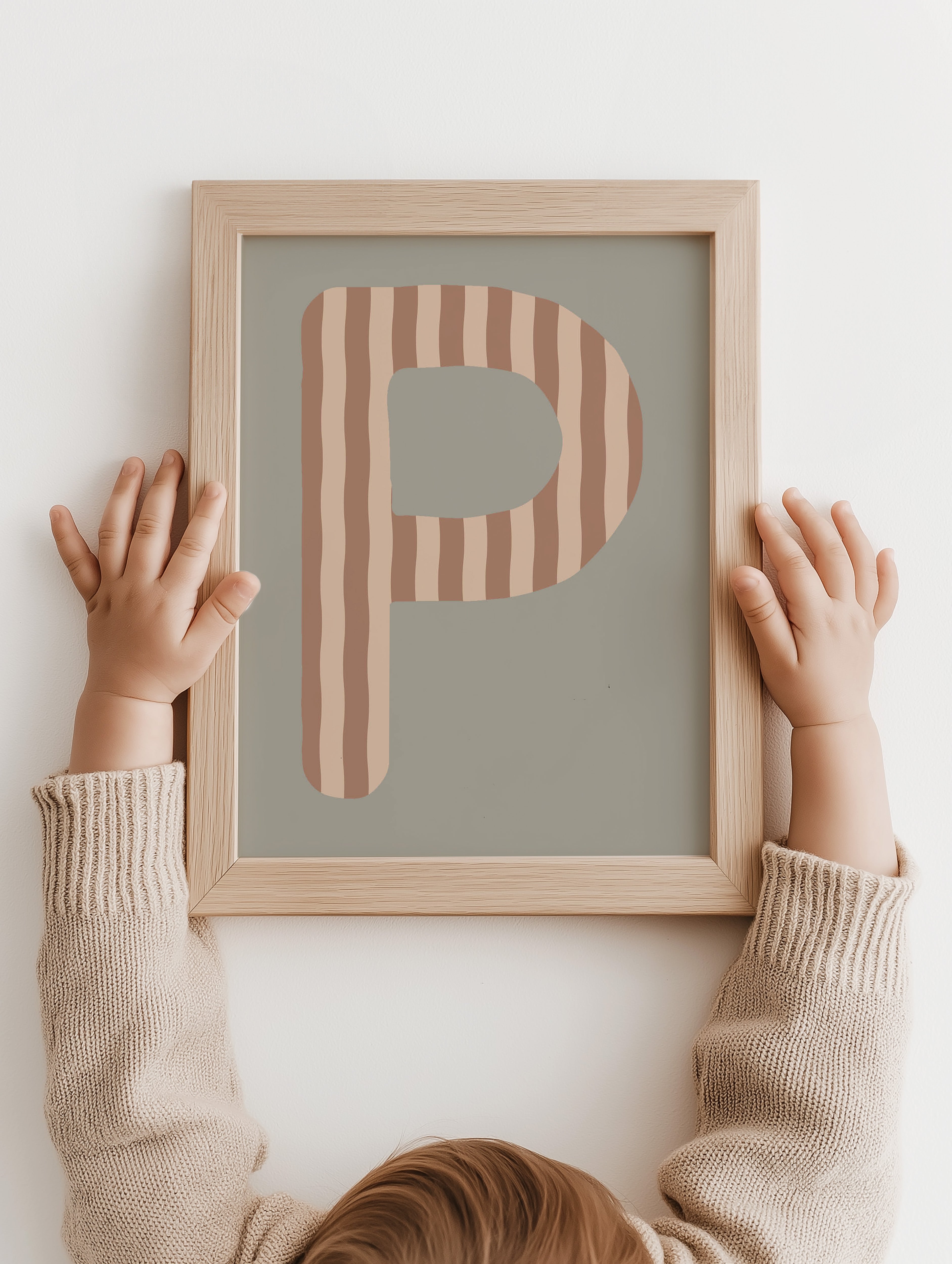 Letterposter Stripes - green