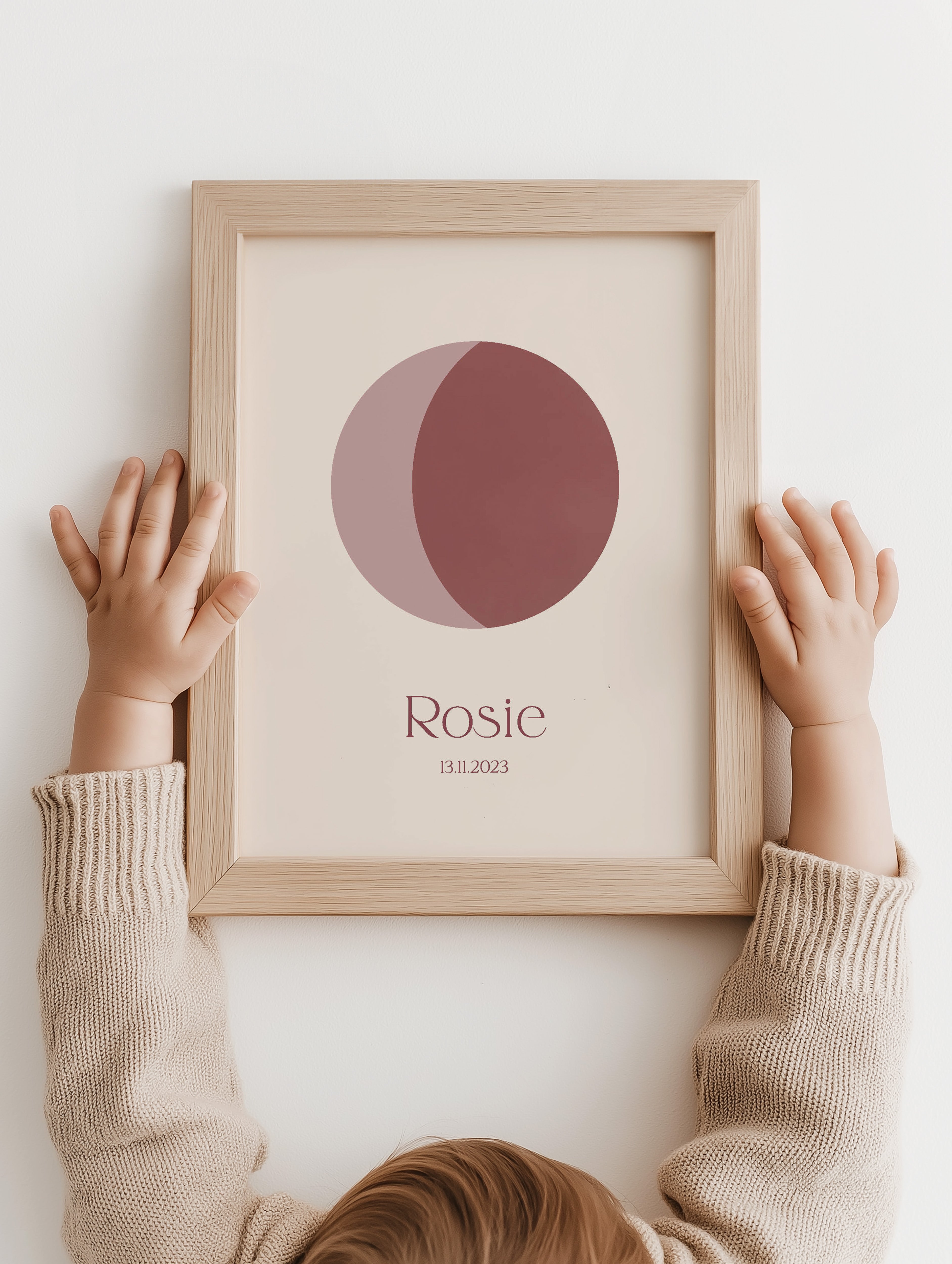 Moon phase poster - Minimal blush