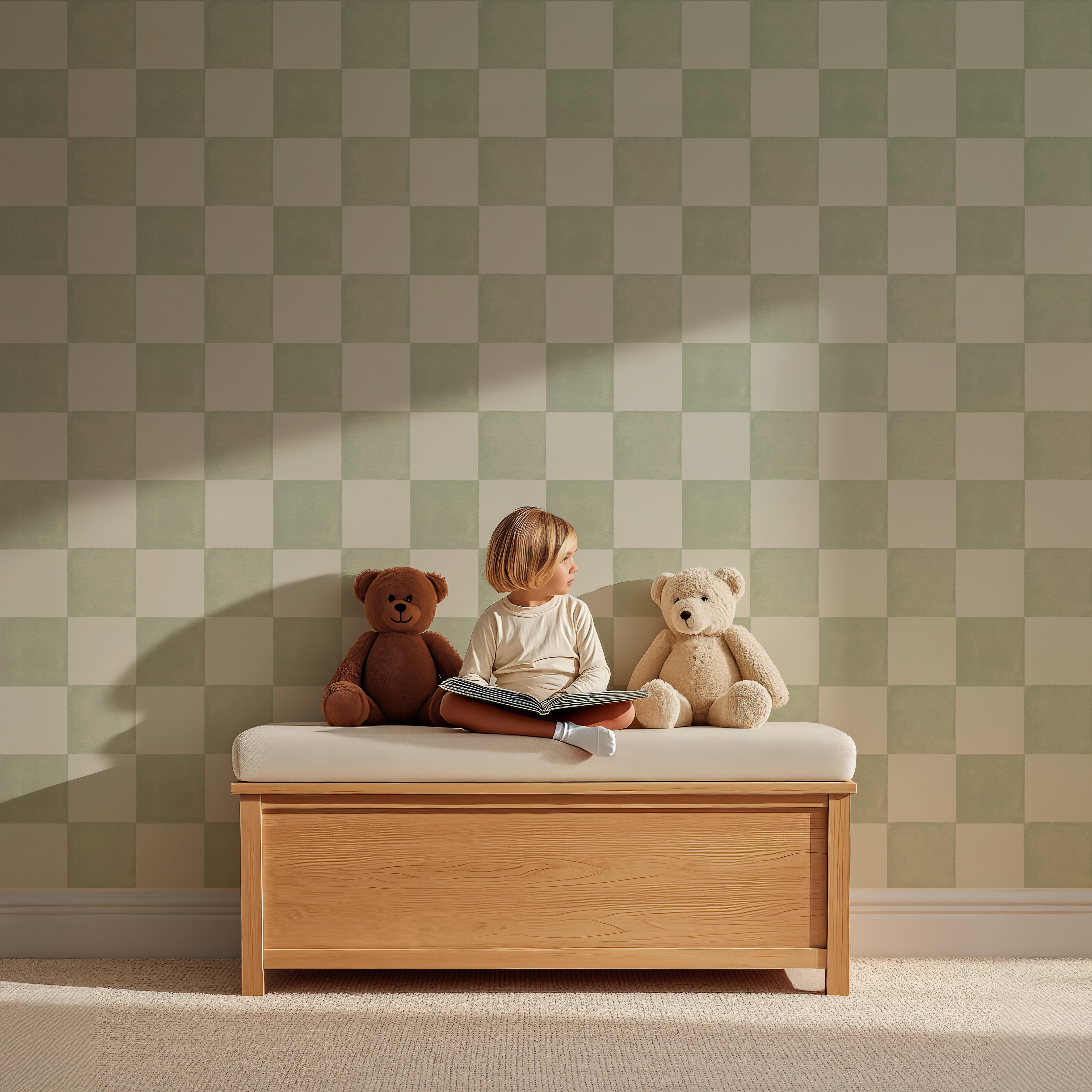 Wallpaper Checkered Checkered - denim