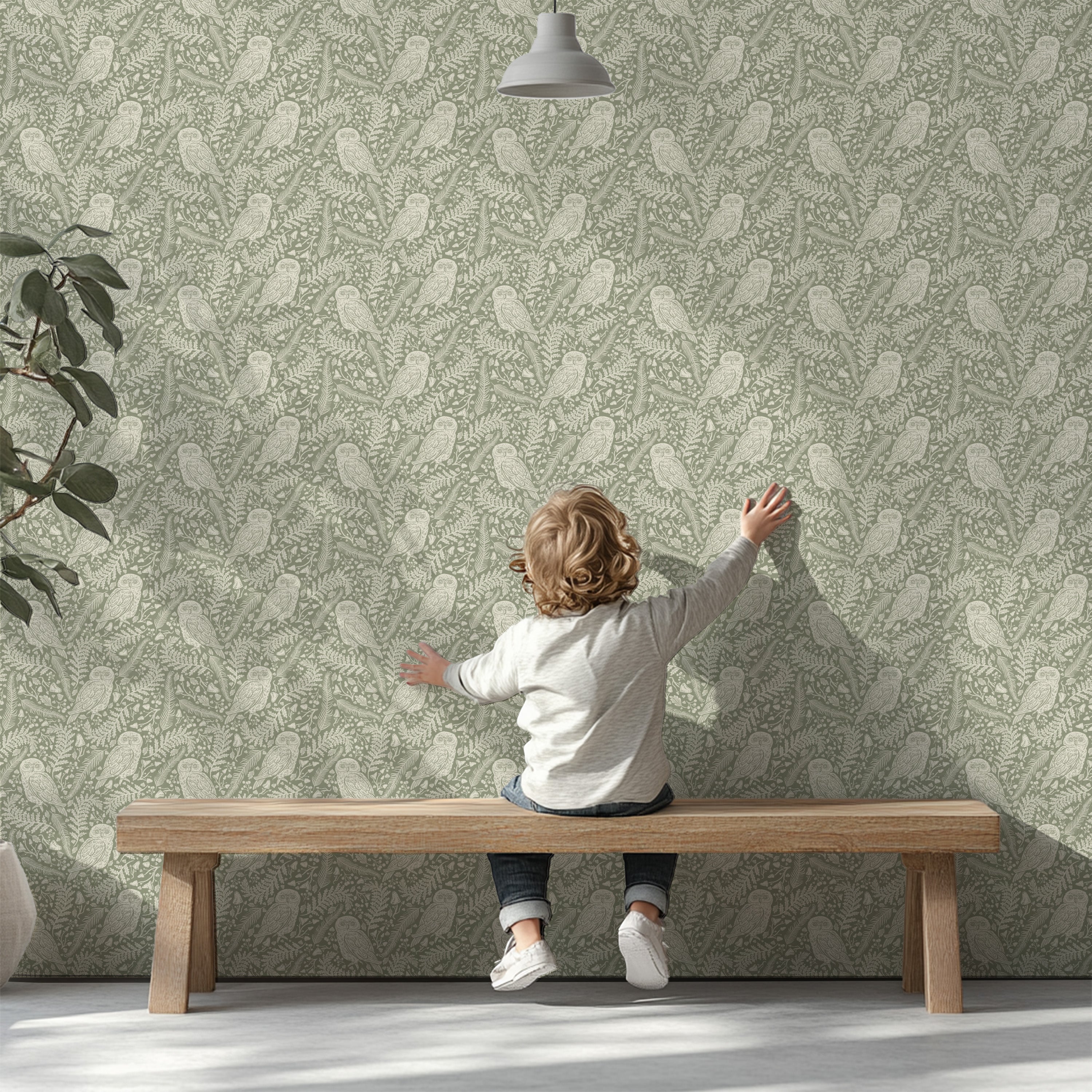 Whispering Woods Wallpaper - Sage Green