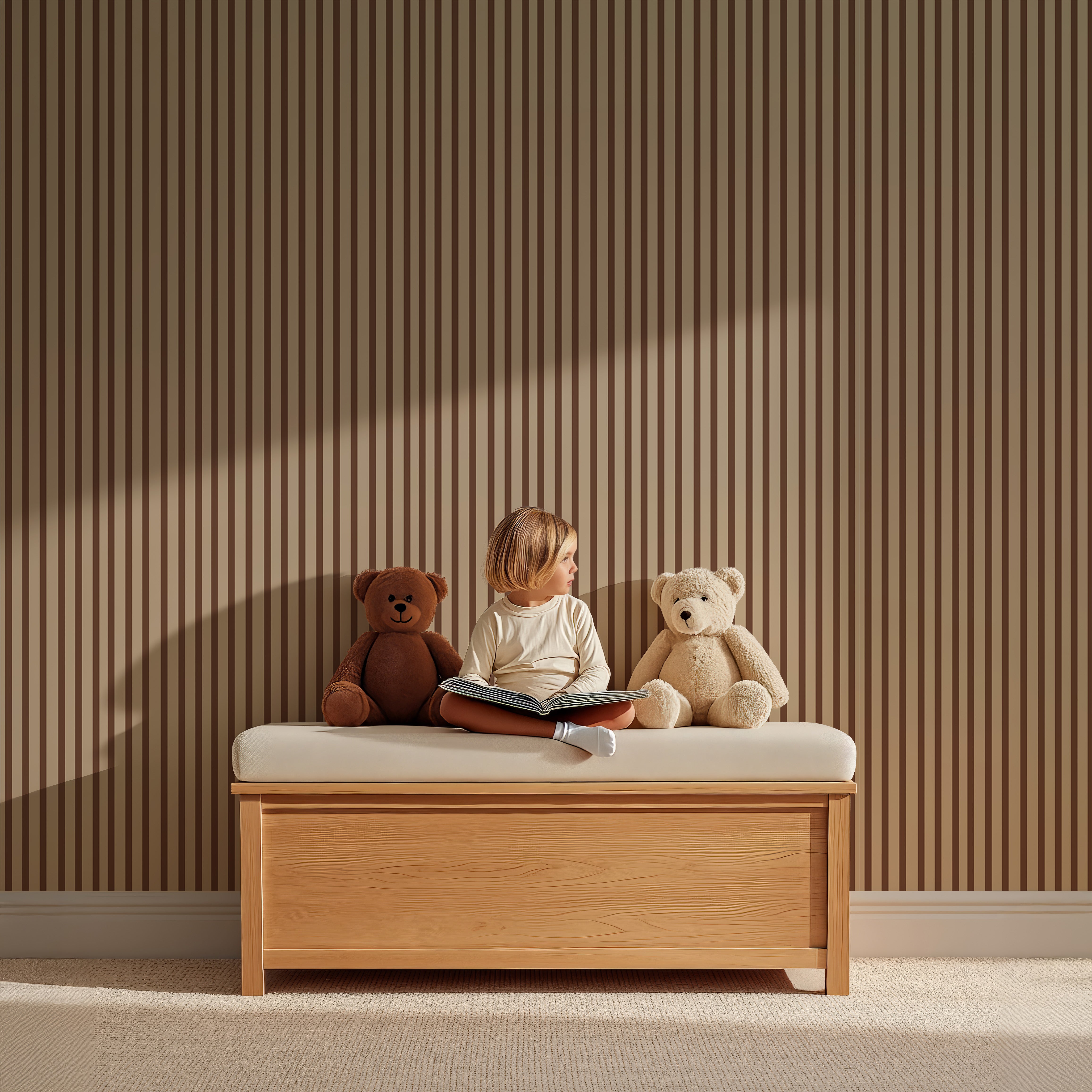 Behang Stripes - chocolate