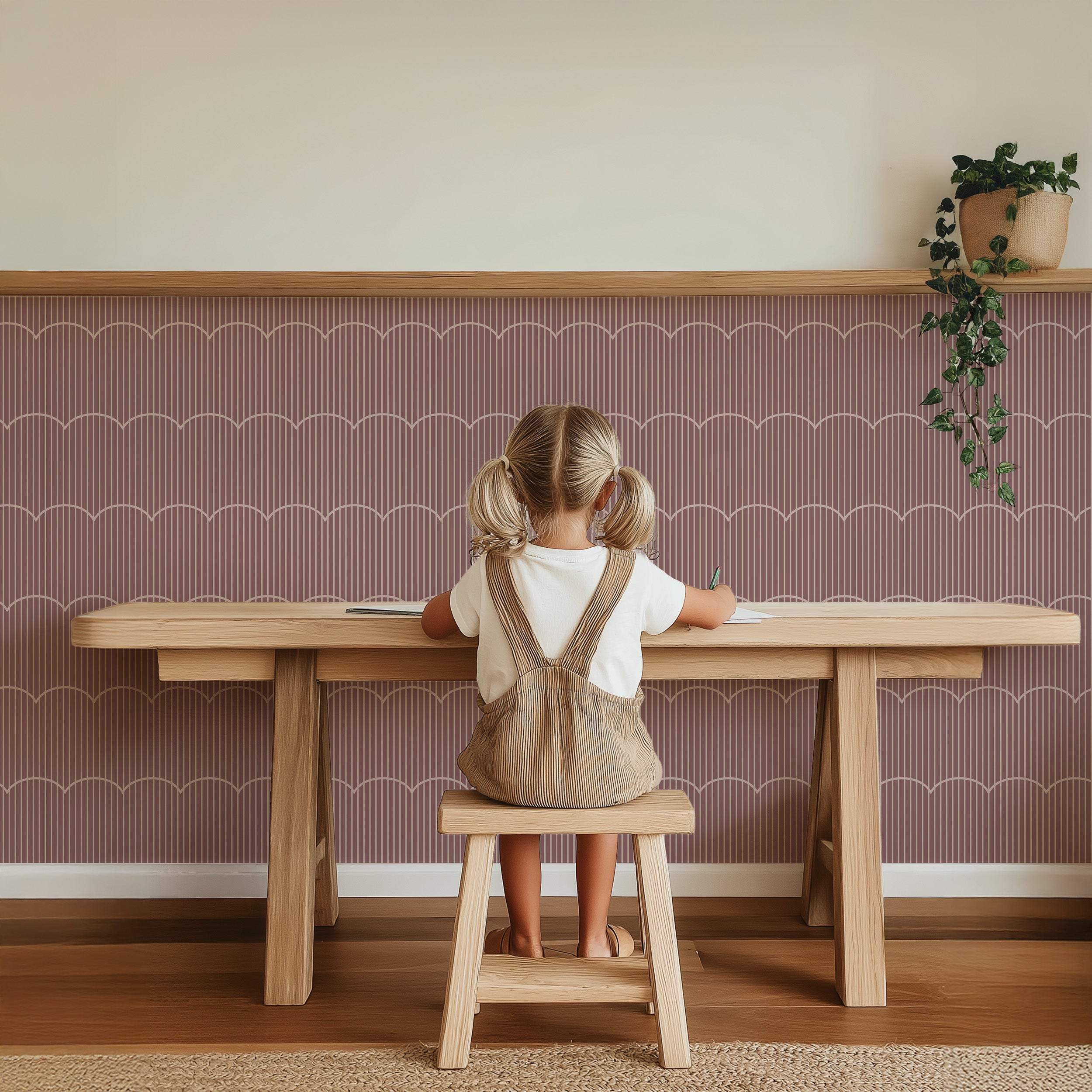 Wallpaper Retro Waves - eggplant