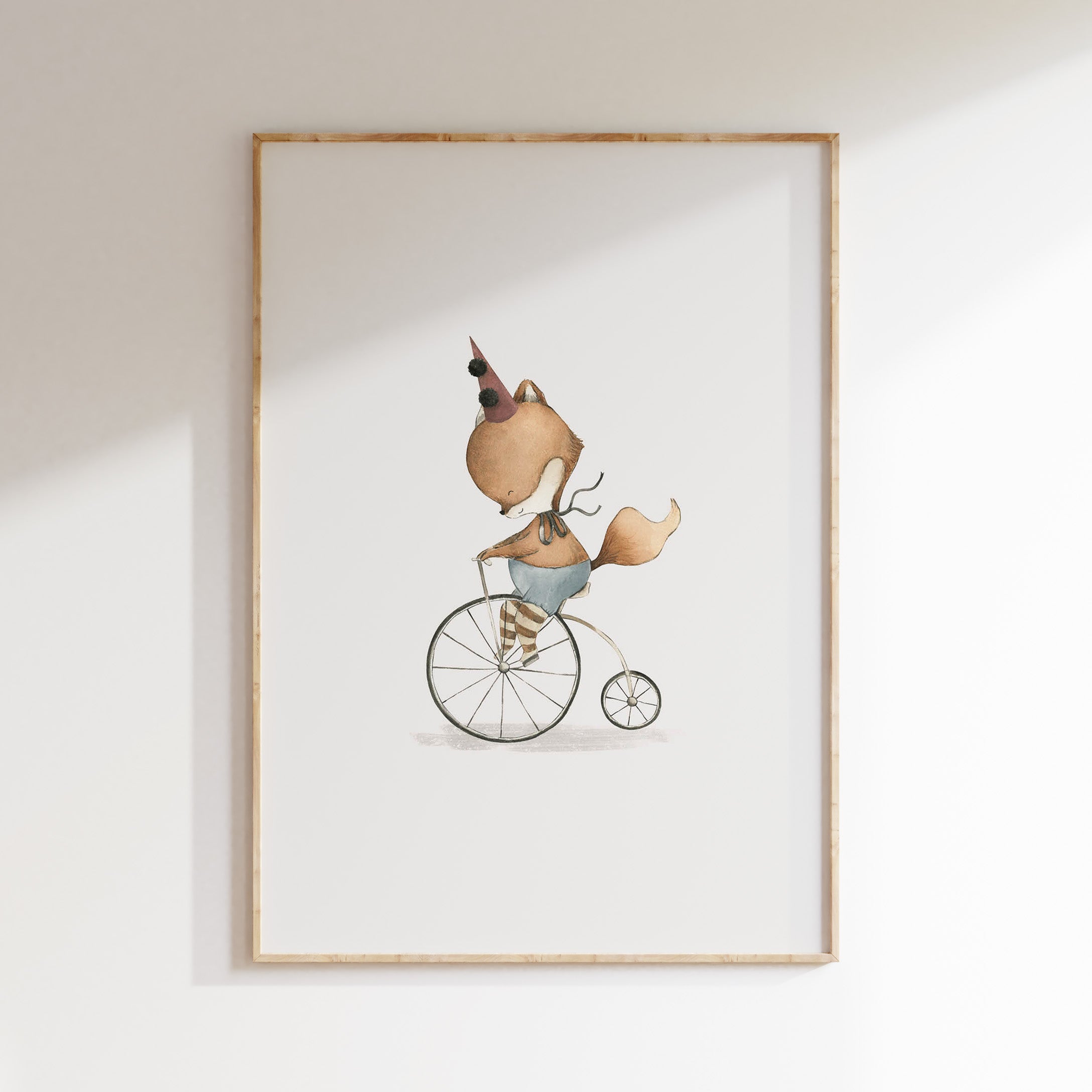Kinderkamer poster - Circus vosje op fiets | The Night Circus