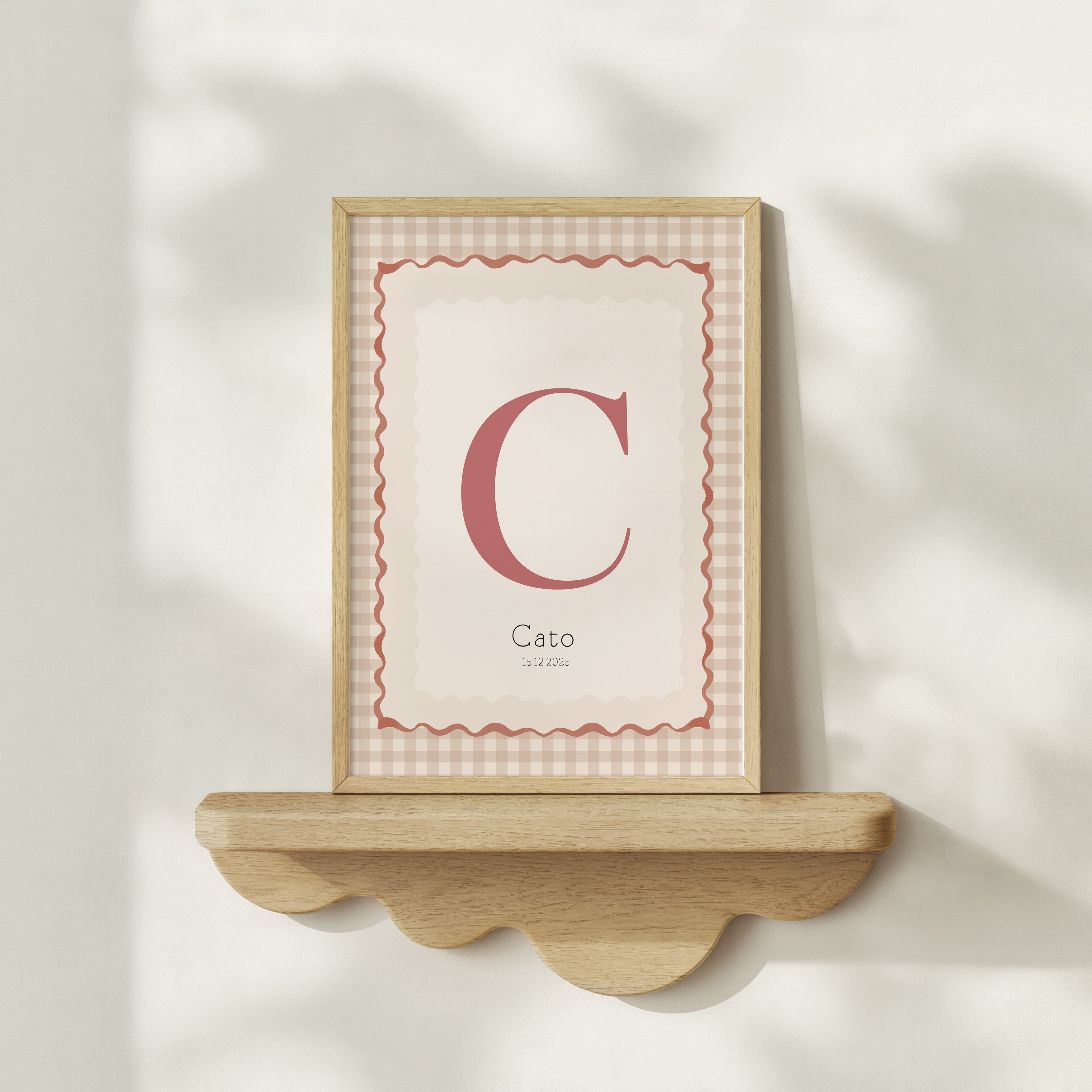 Geboorteposter Zacht Kader - ruitjes