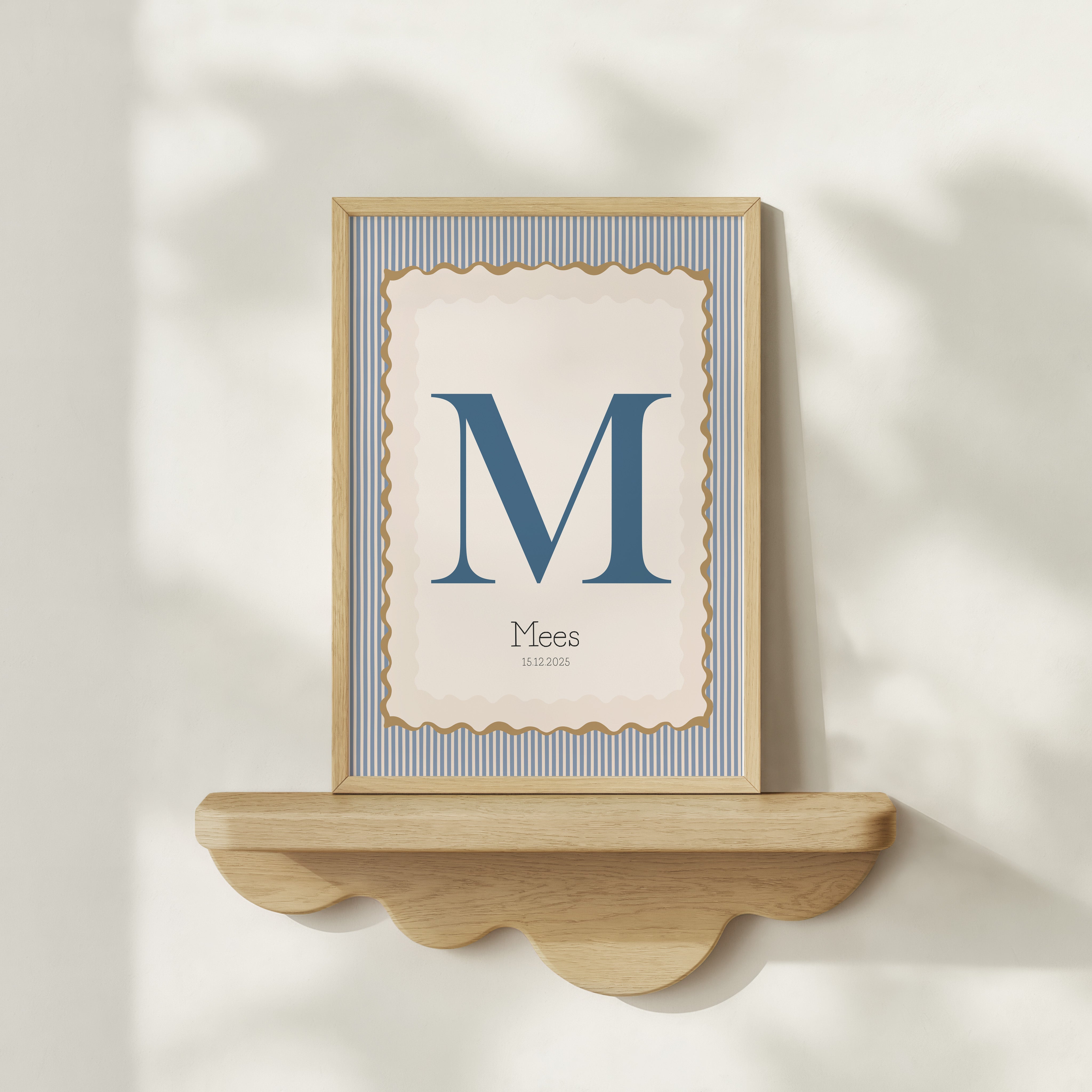 Birth poster Soft Frame - stripes