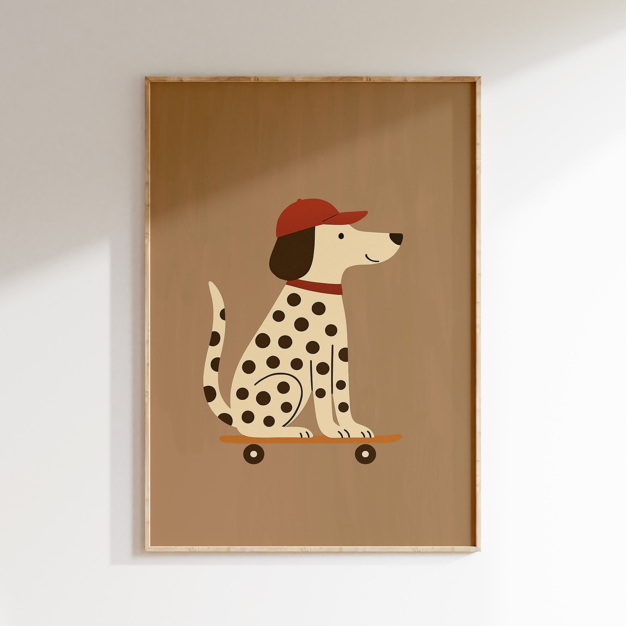 Kinderkamer poster - Skater Dalmatier met Pet | Sport