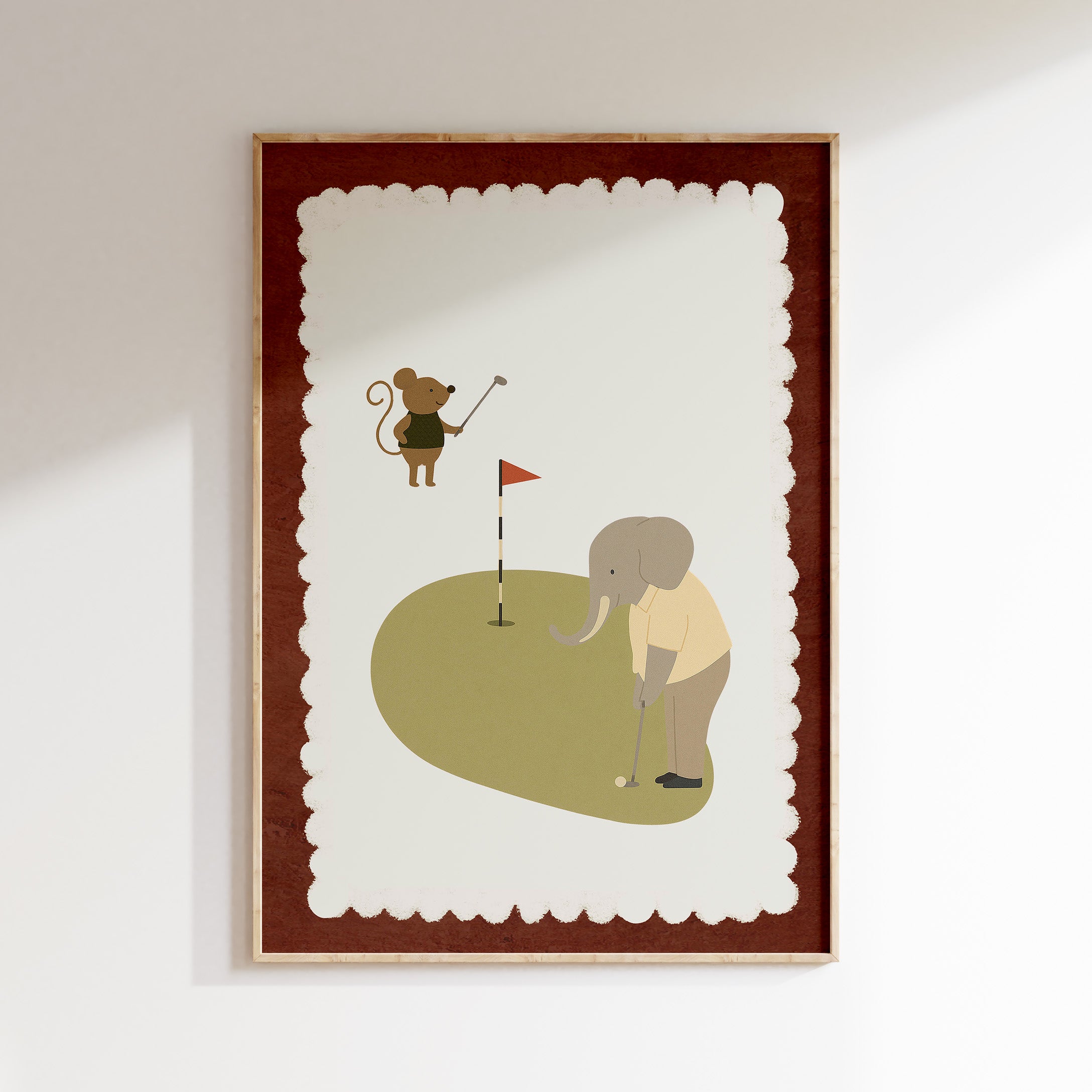 Kinderkamer poster - Golf Speler Olifant | Sport