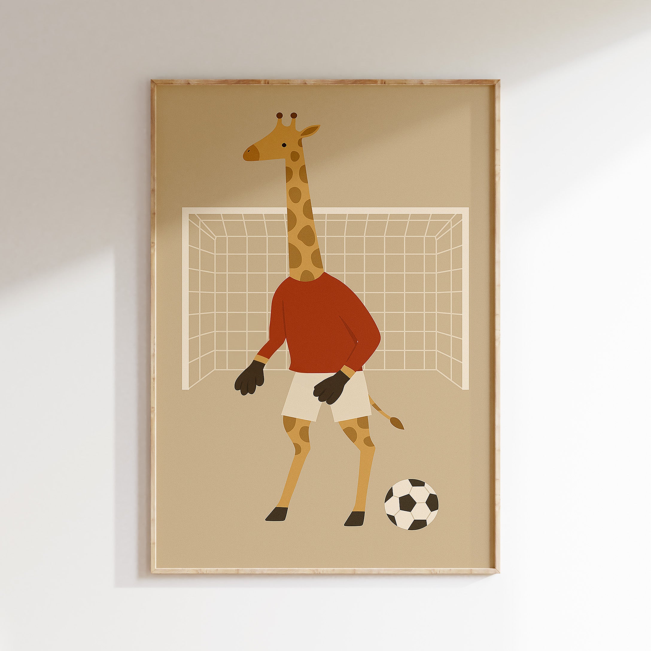 Kinderkamer poster - Voetbaldoel Giraf | Sport