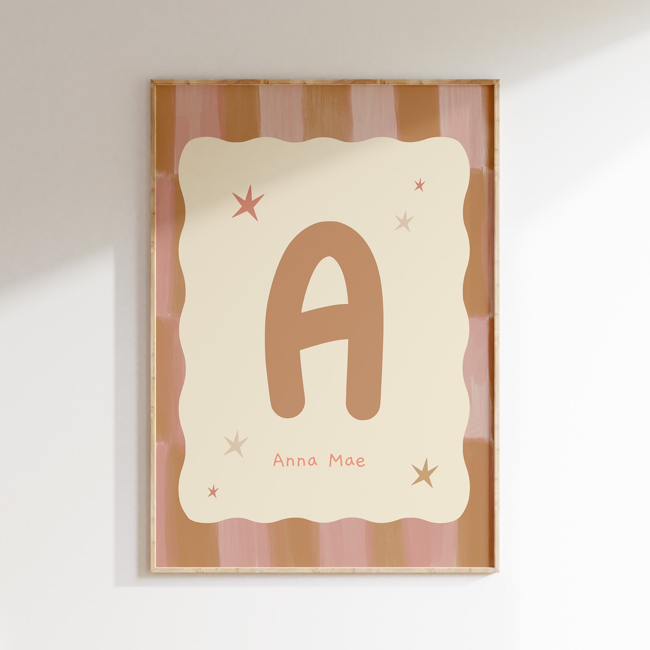 Geboorteposter Ruitjes Droom - warm roze