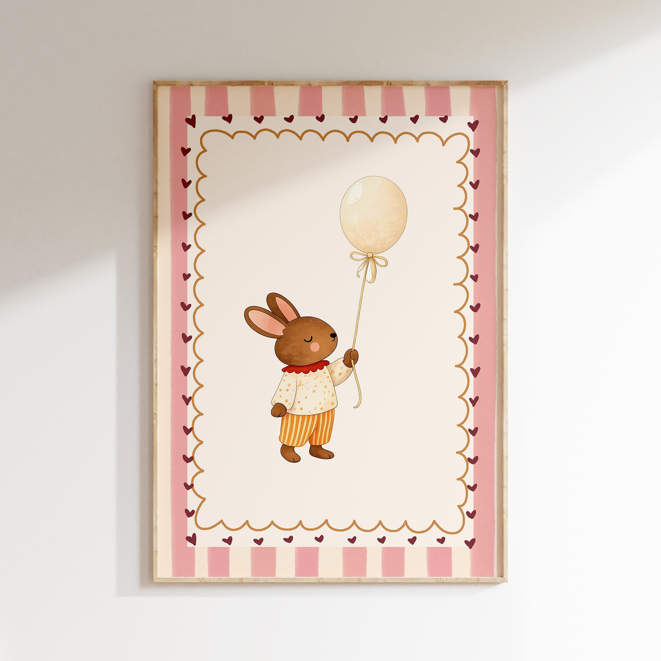 Children's room poster - Rabbit with balloon