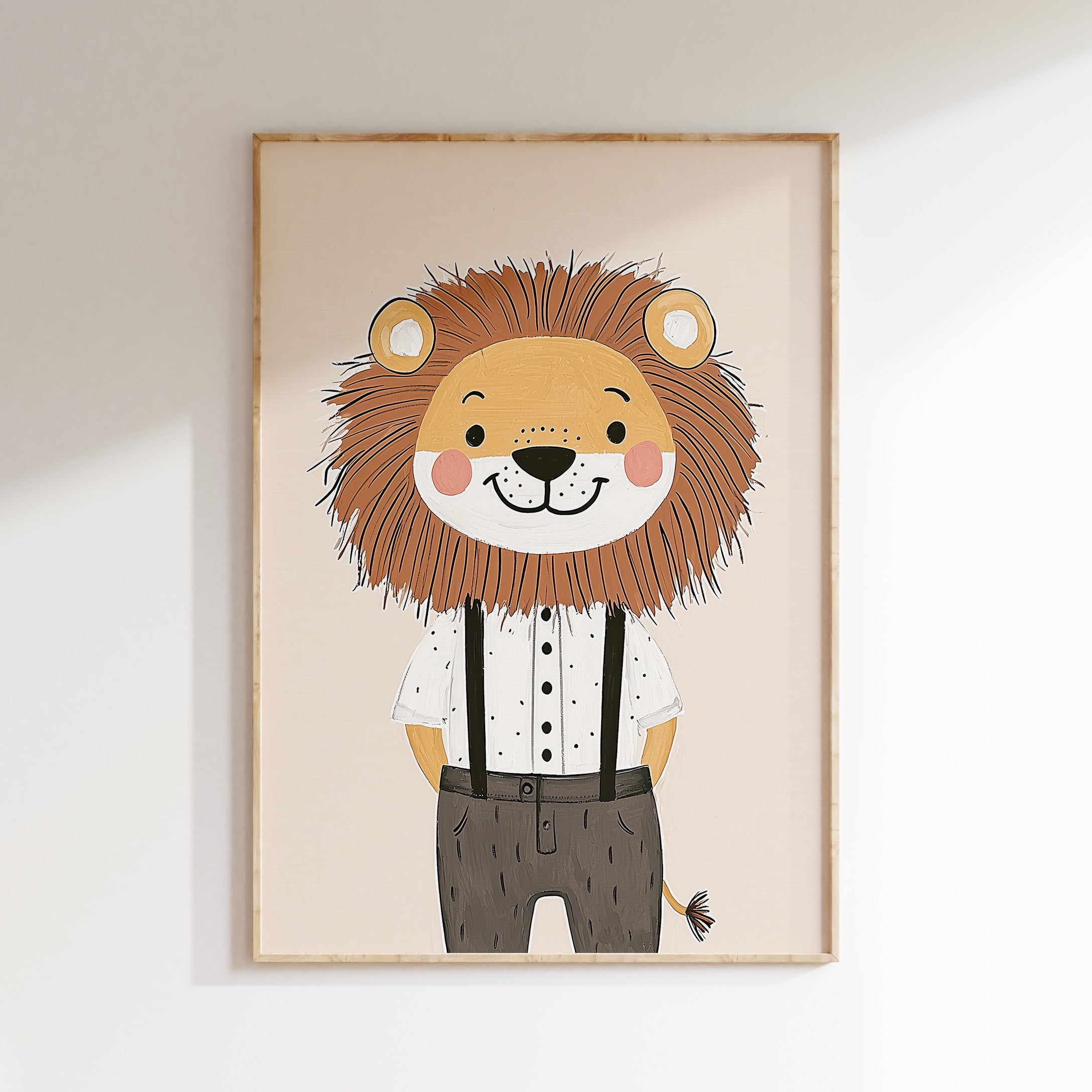 Kinderkamer print - Leeuw in Outfit