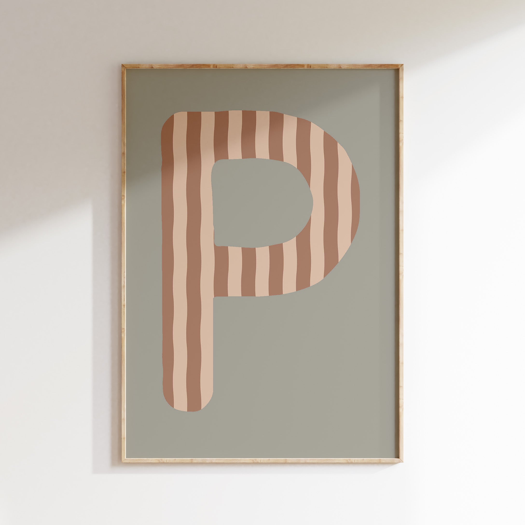 Letterposter Stripes - green