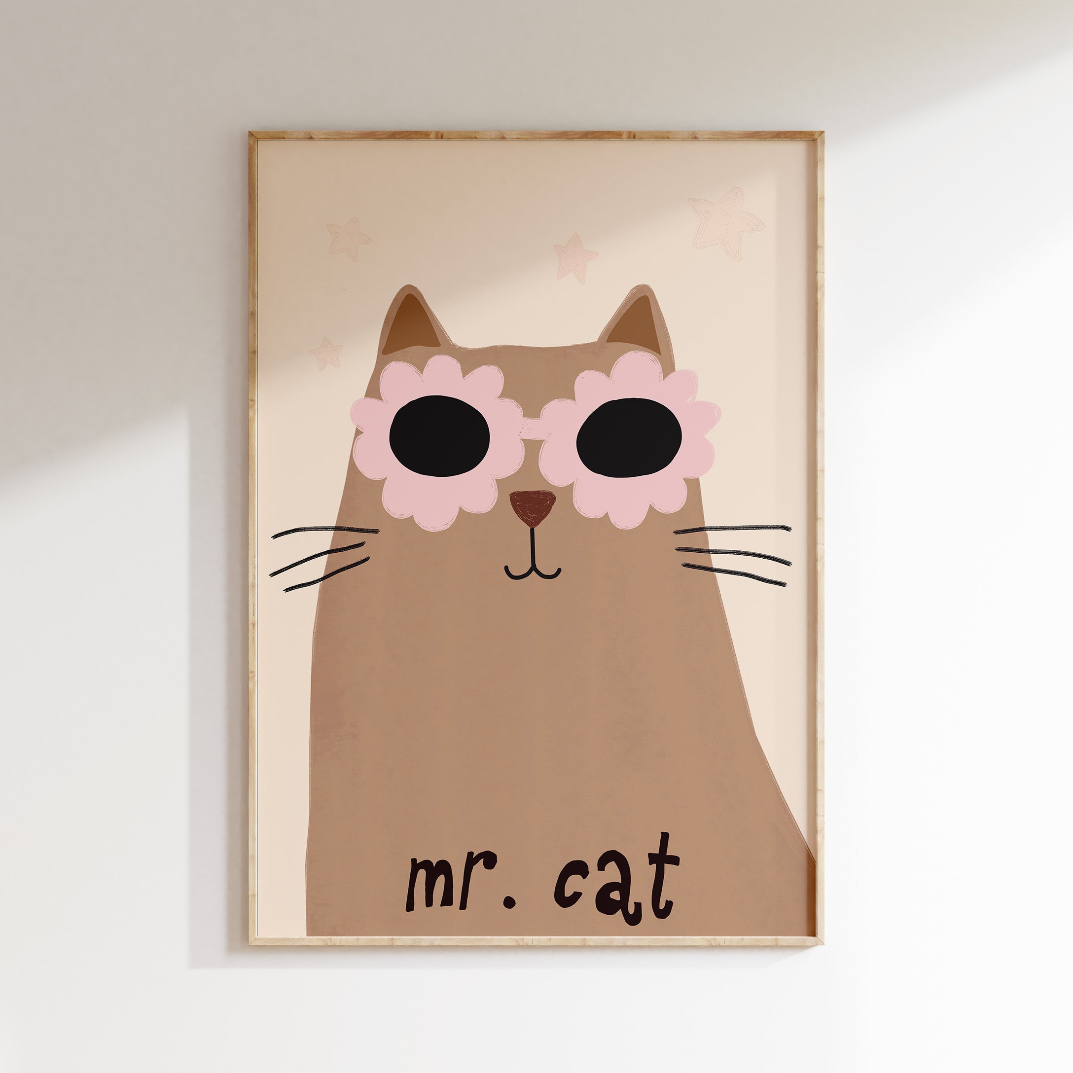 Kinderkamer print - Mr. Cat | zand