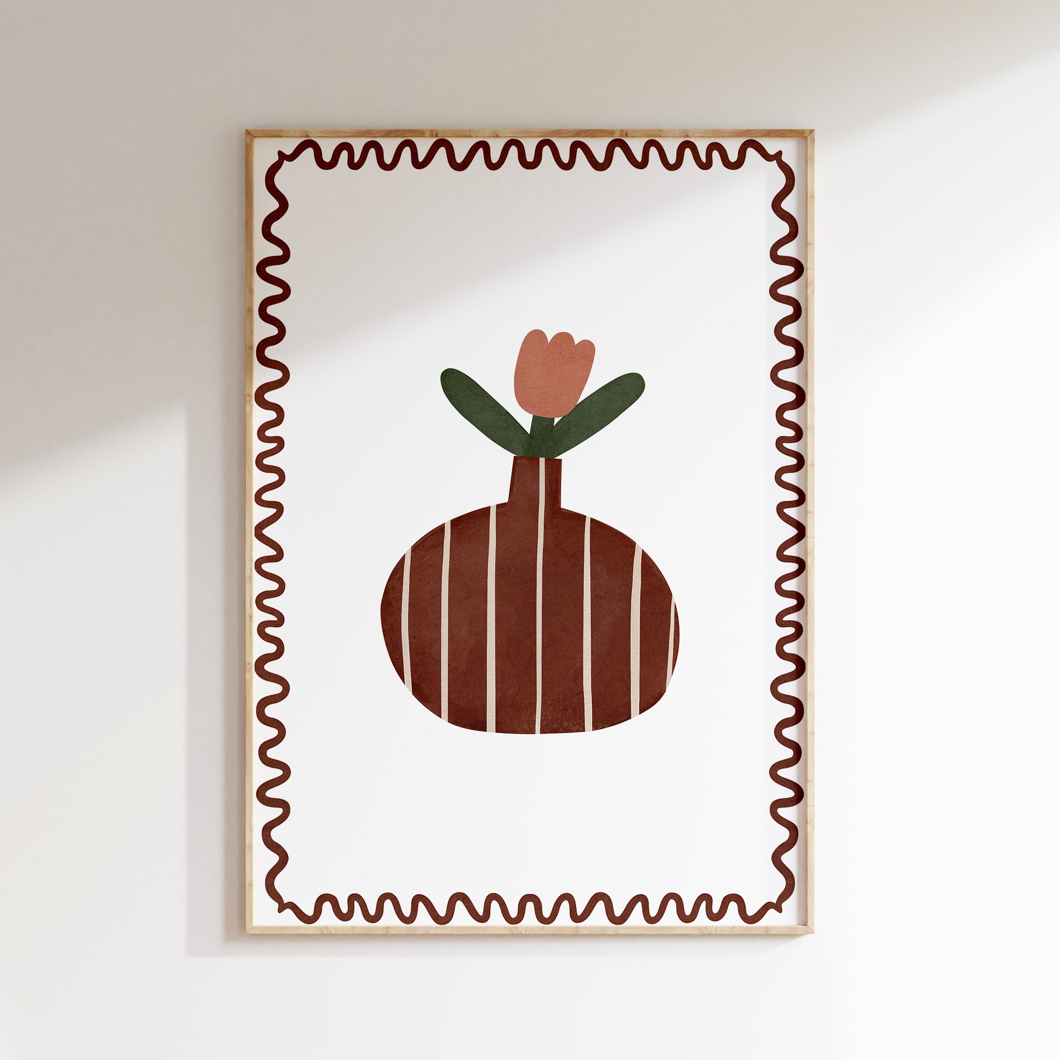 Retro kinderkamer poster - Bloem in vaas