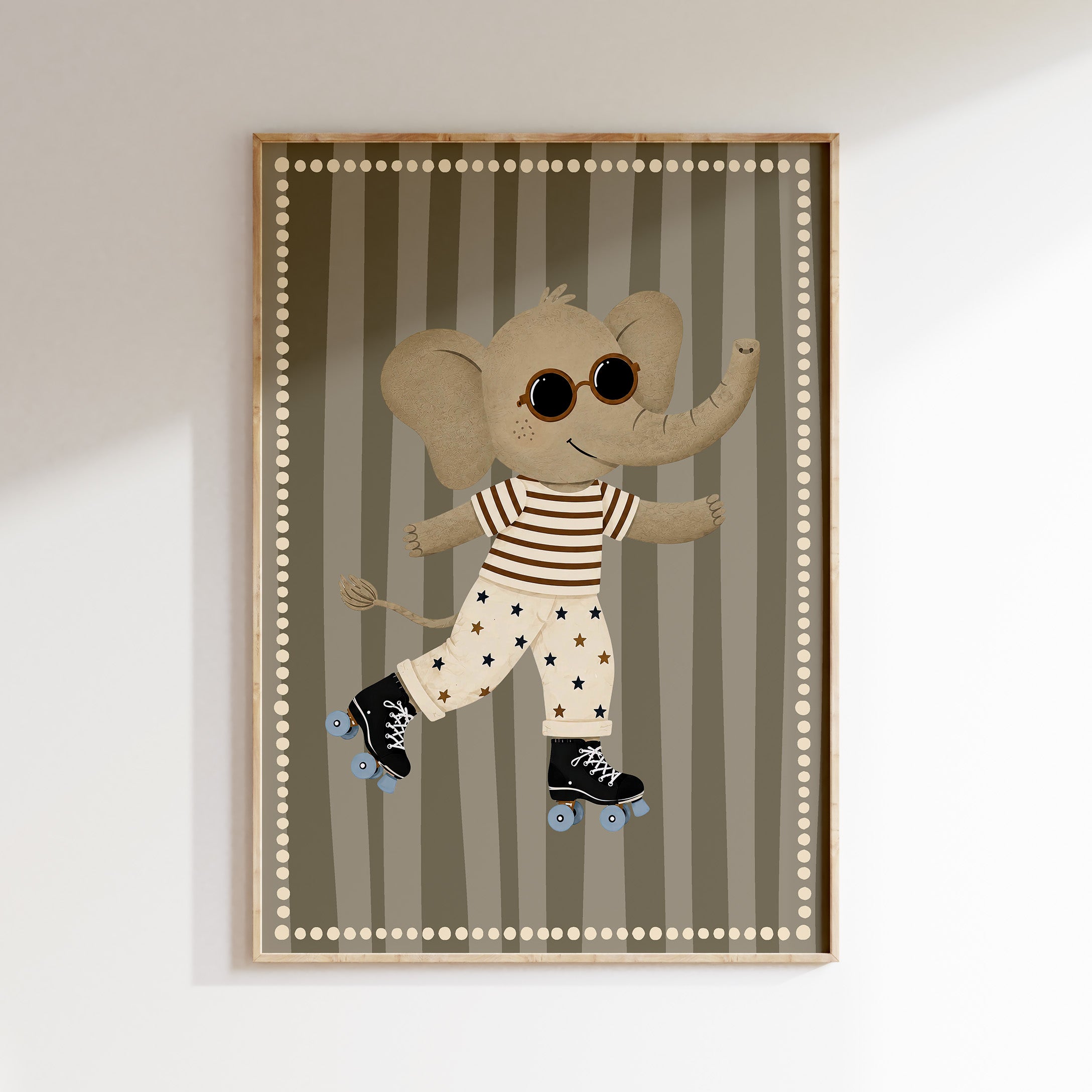 Children's room print - Cool lion on scooter