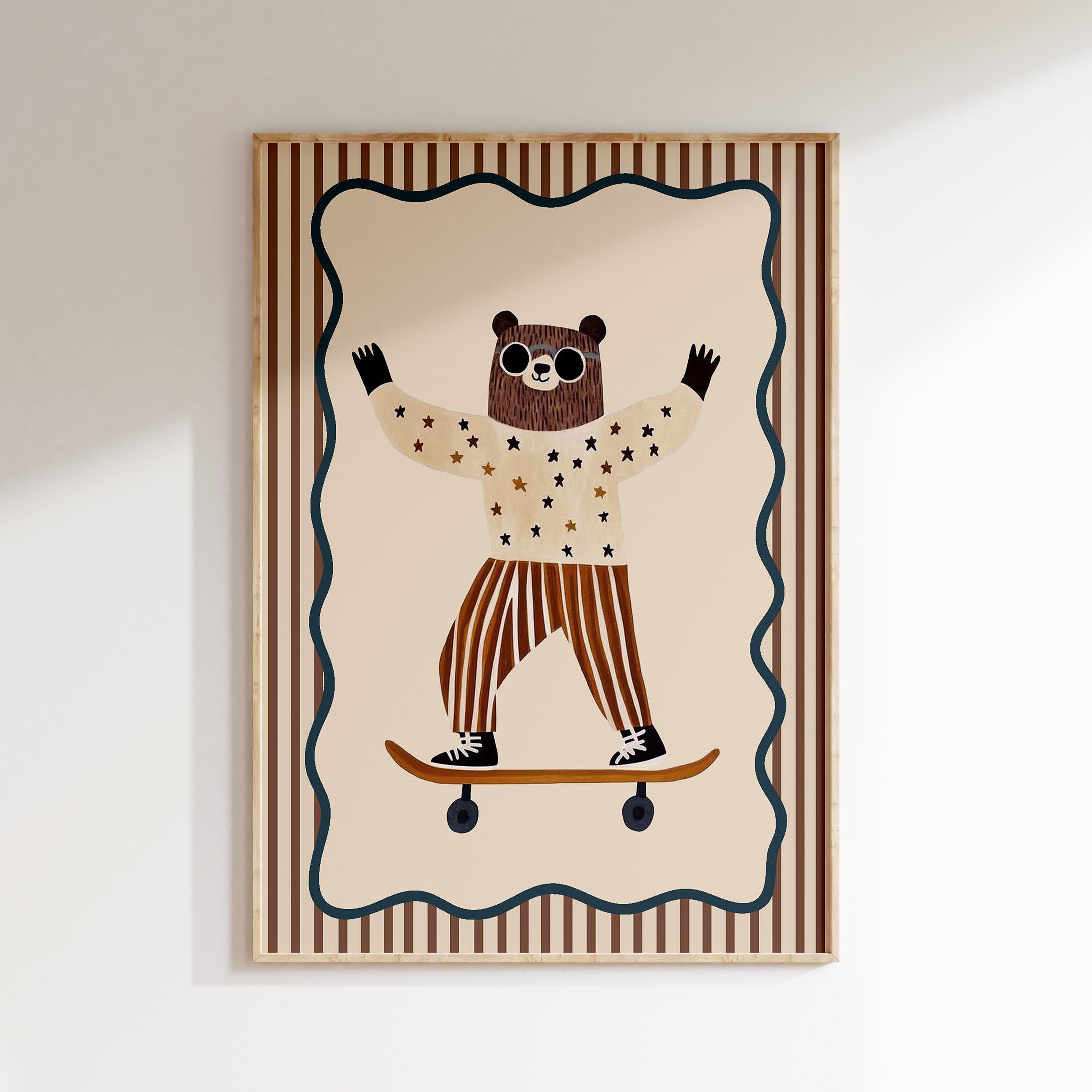 Children's room print - Lion on scooter