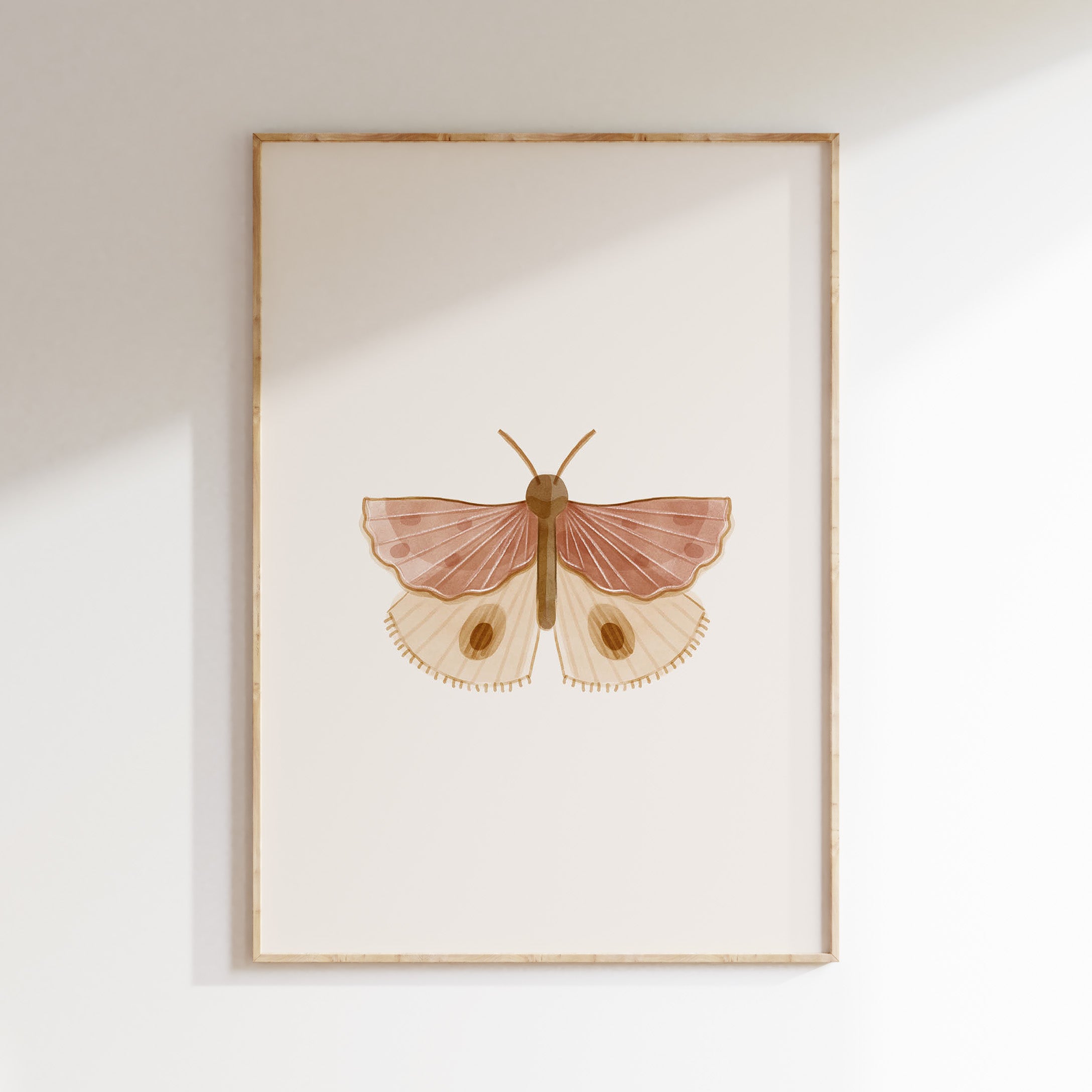 Kinderkamer poster - Vintage Roze Vlinder | Vintage Garden