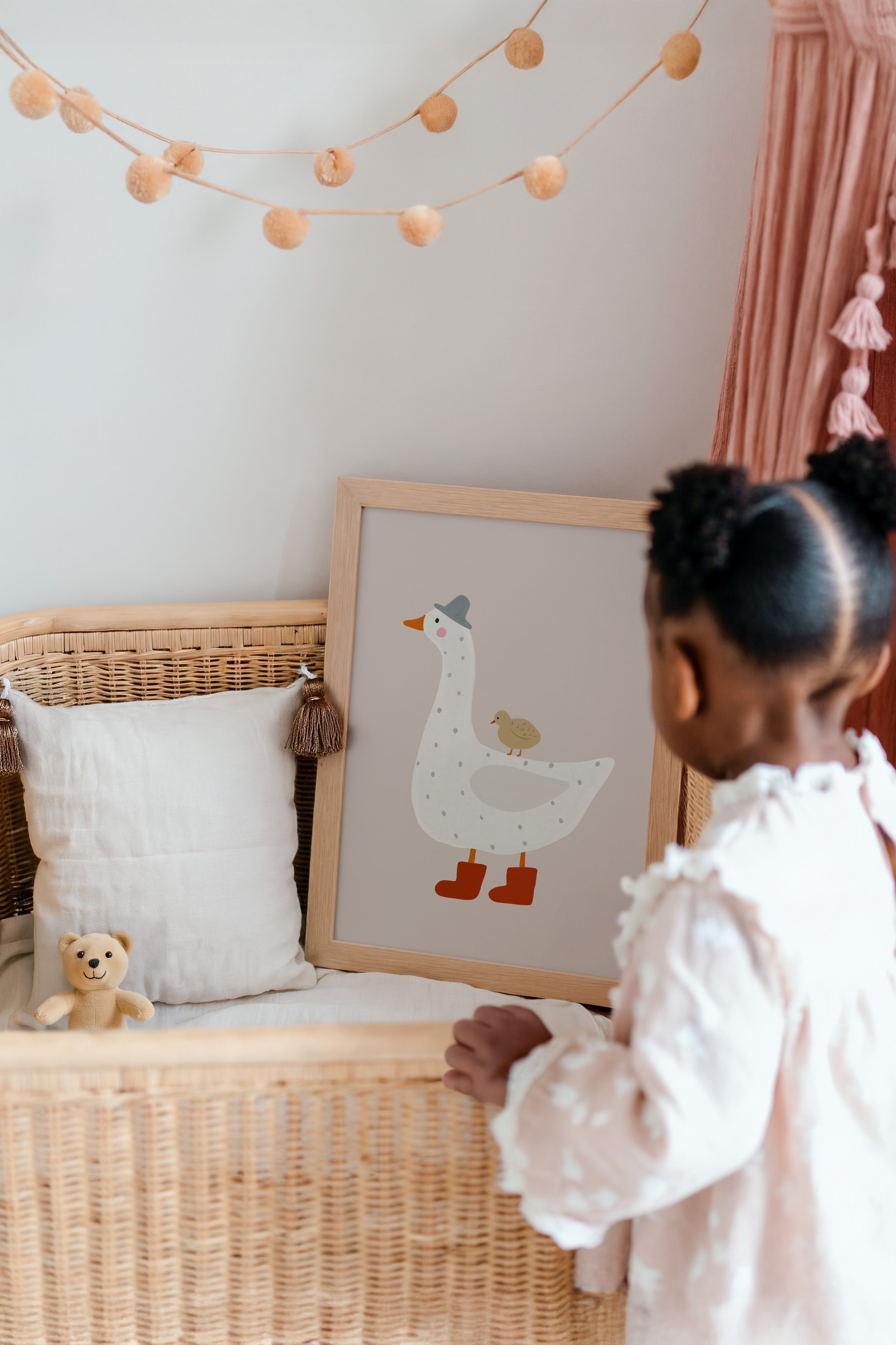 Kinderkamer print - Gans met kuiken