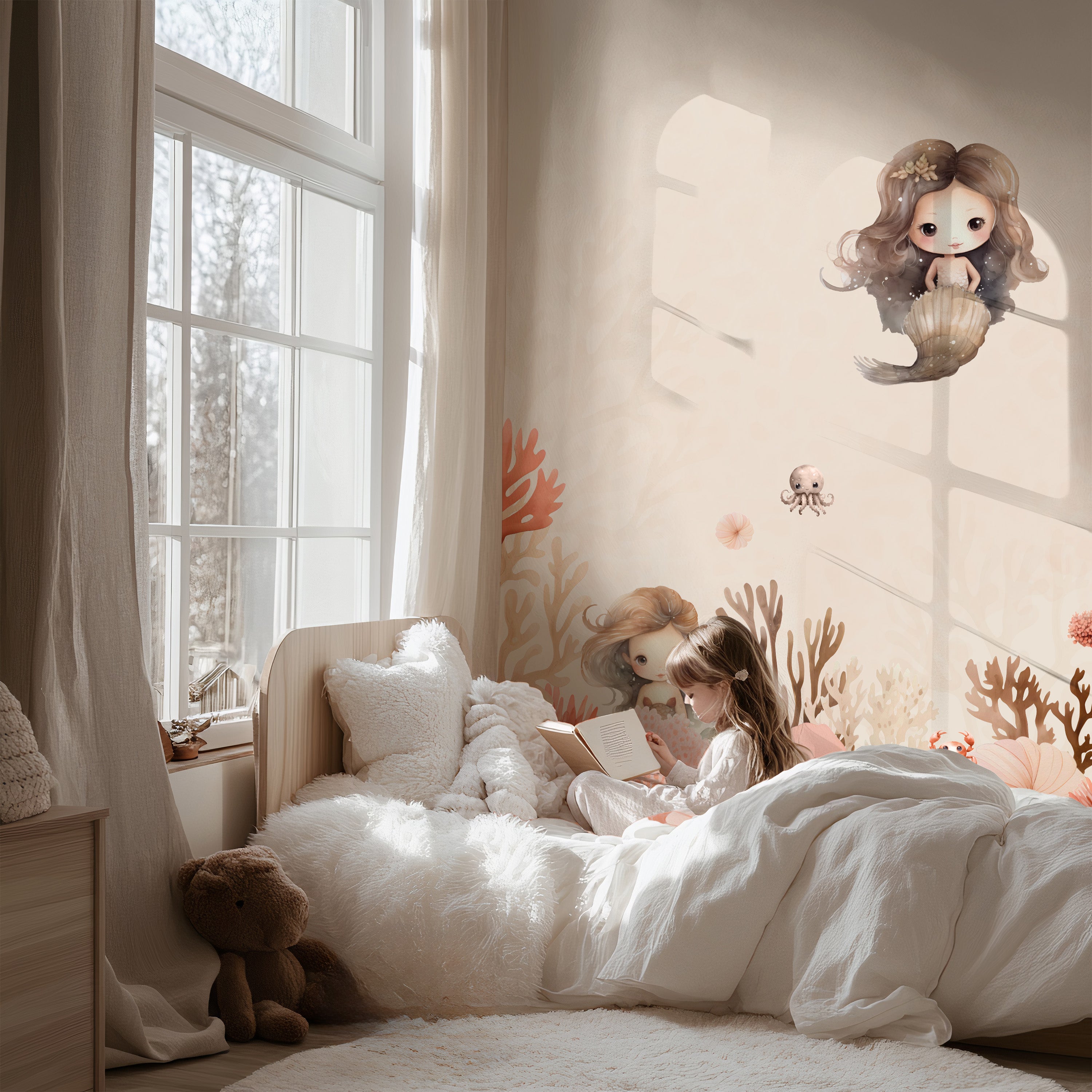 Collage behang Mermaids