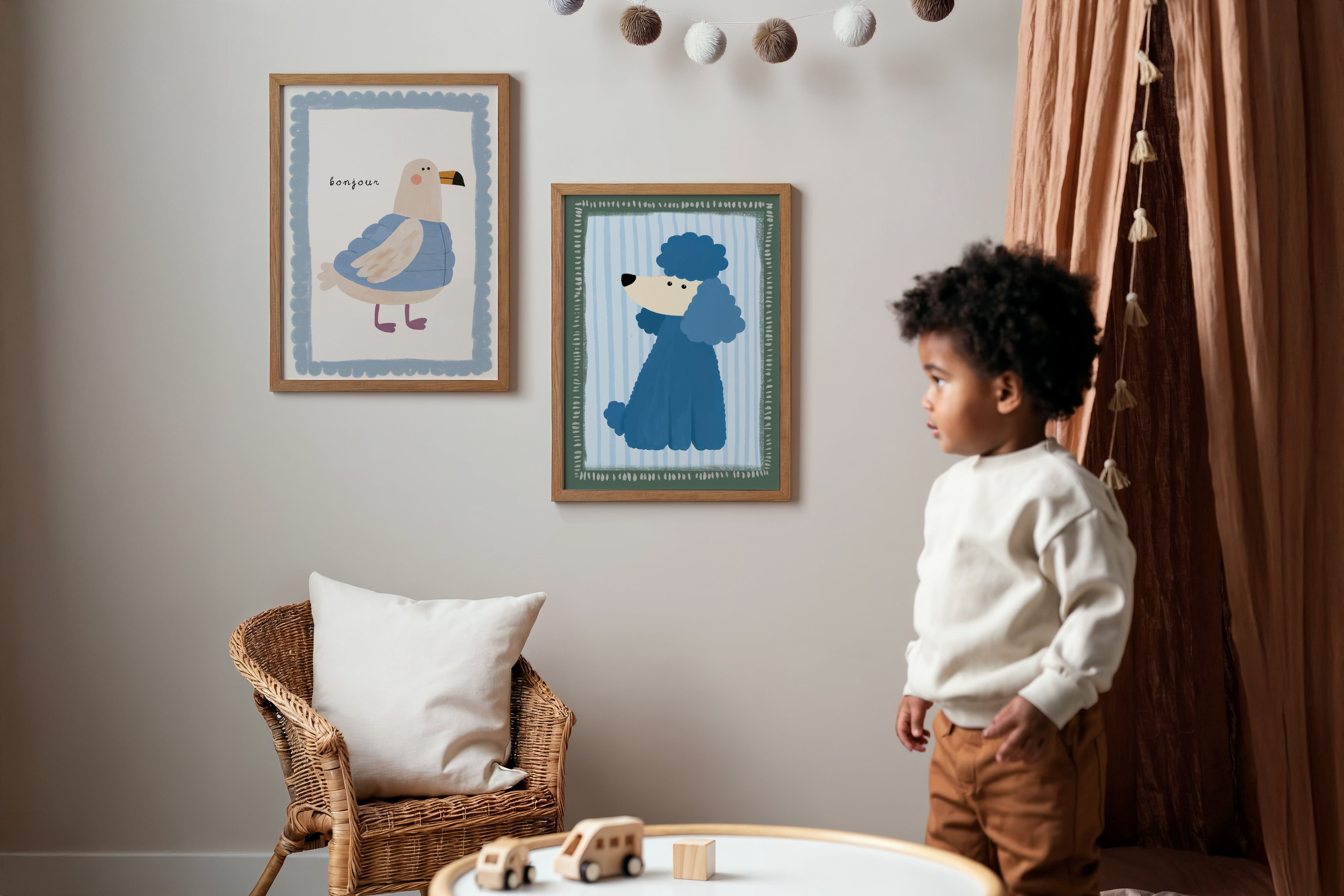 Kinderkamer print - Bonjour meeuw
