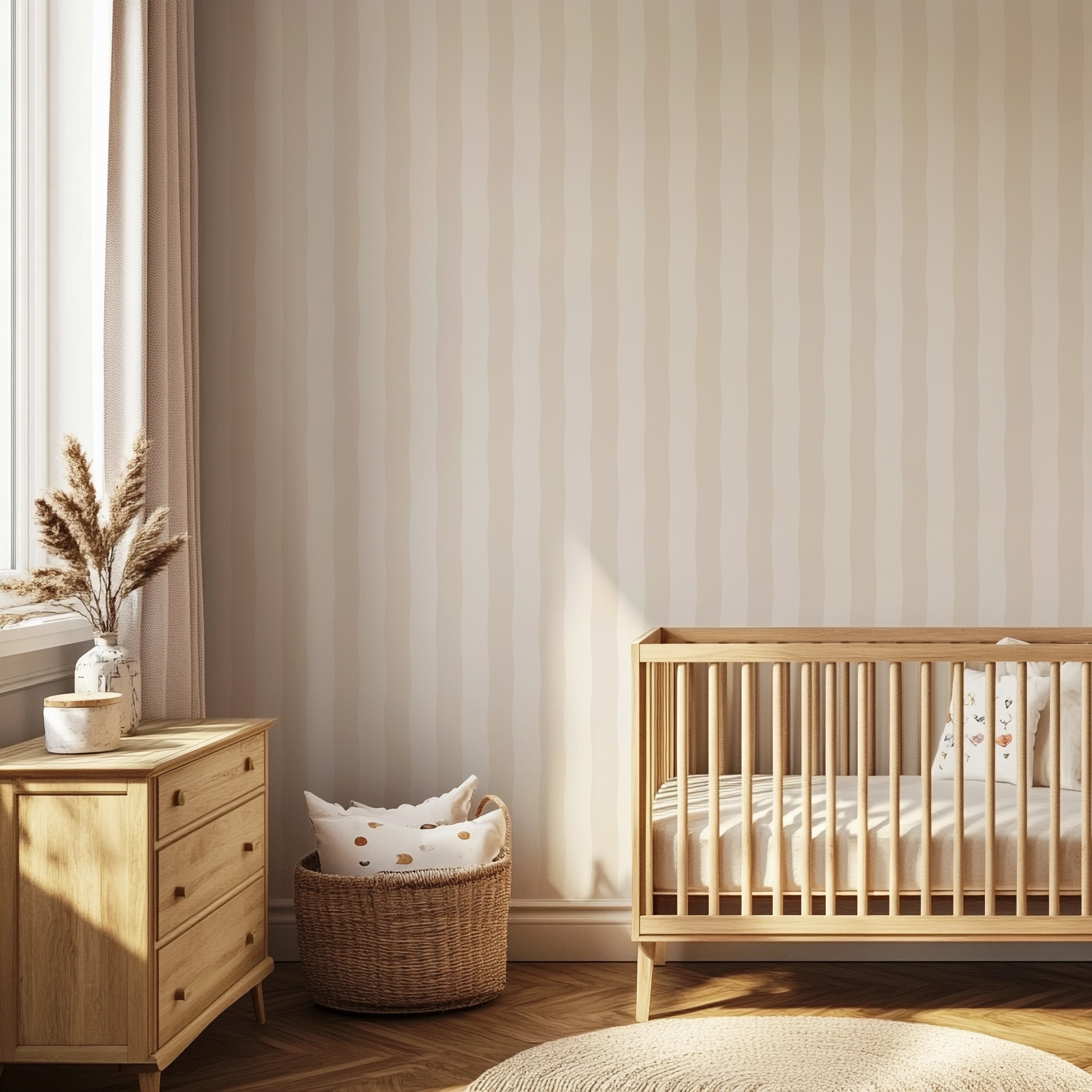 Behang Wavy Stripes – beige