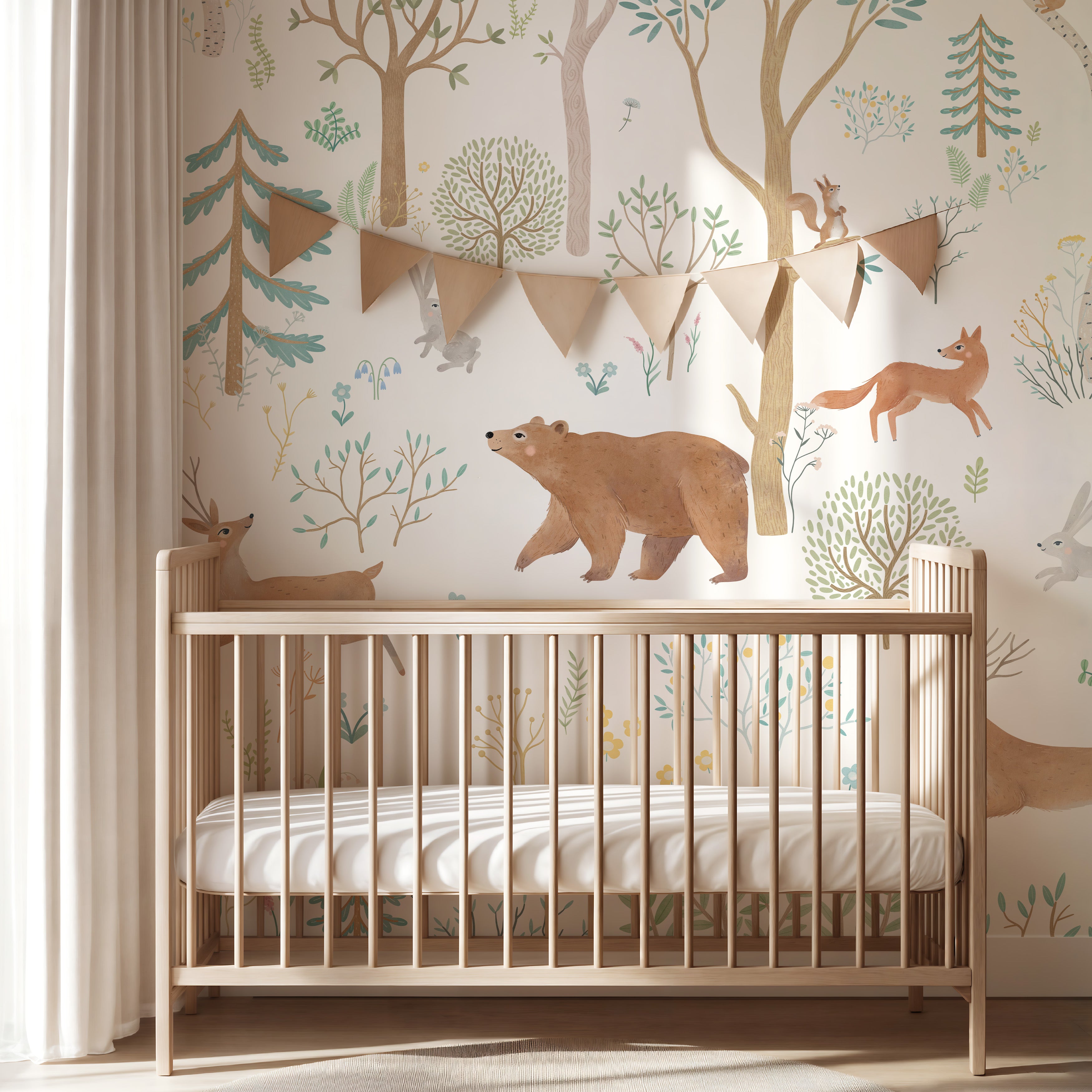 Collage wallpaper Animals in the forest