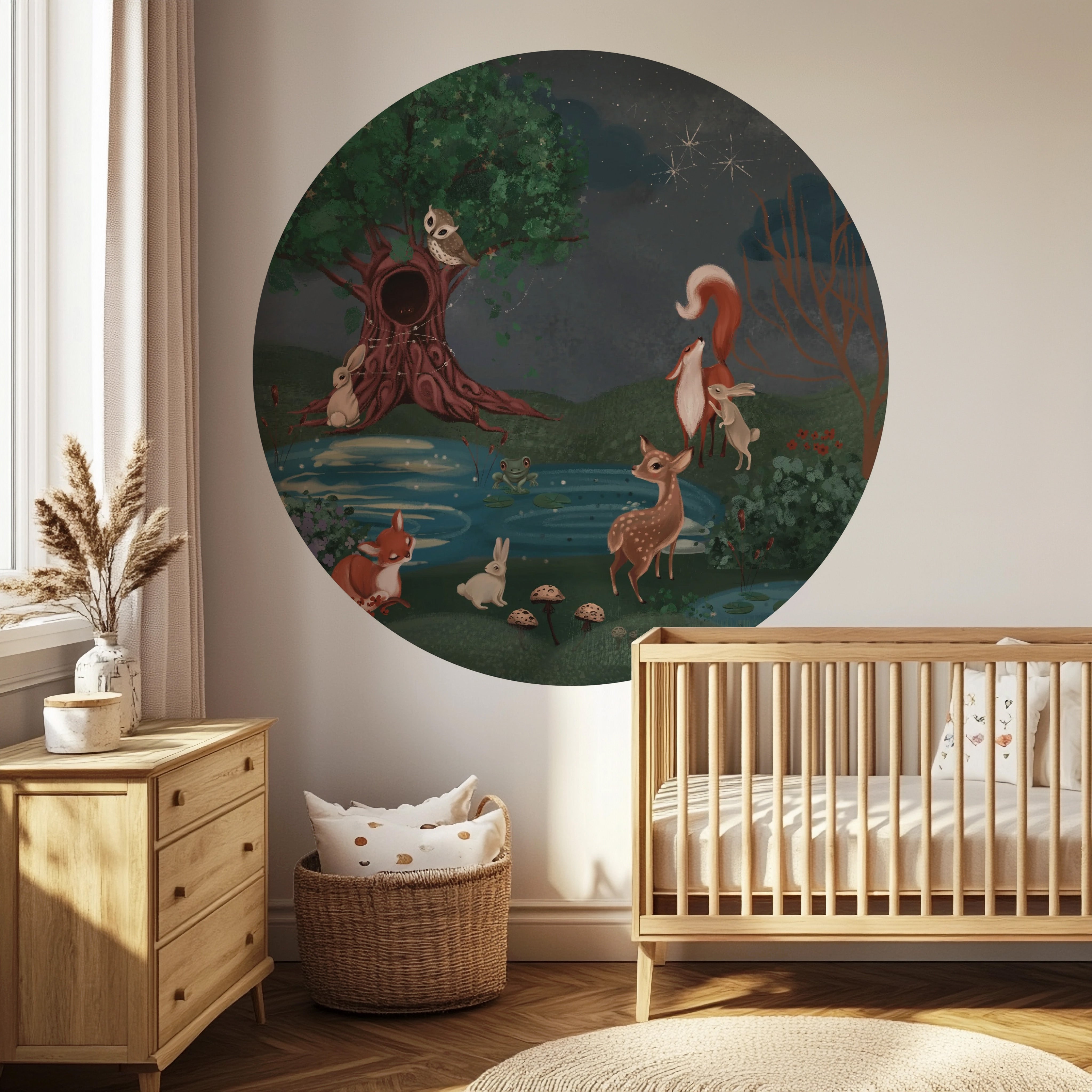 Behangcirkel - Enchanted Forest | donkerblauw