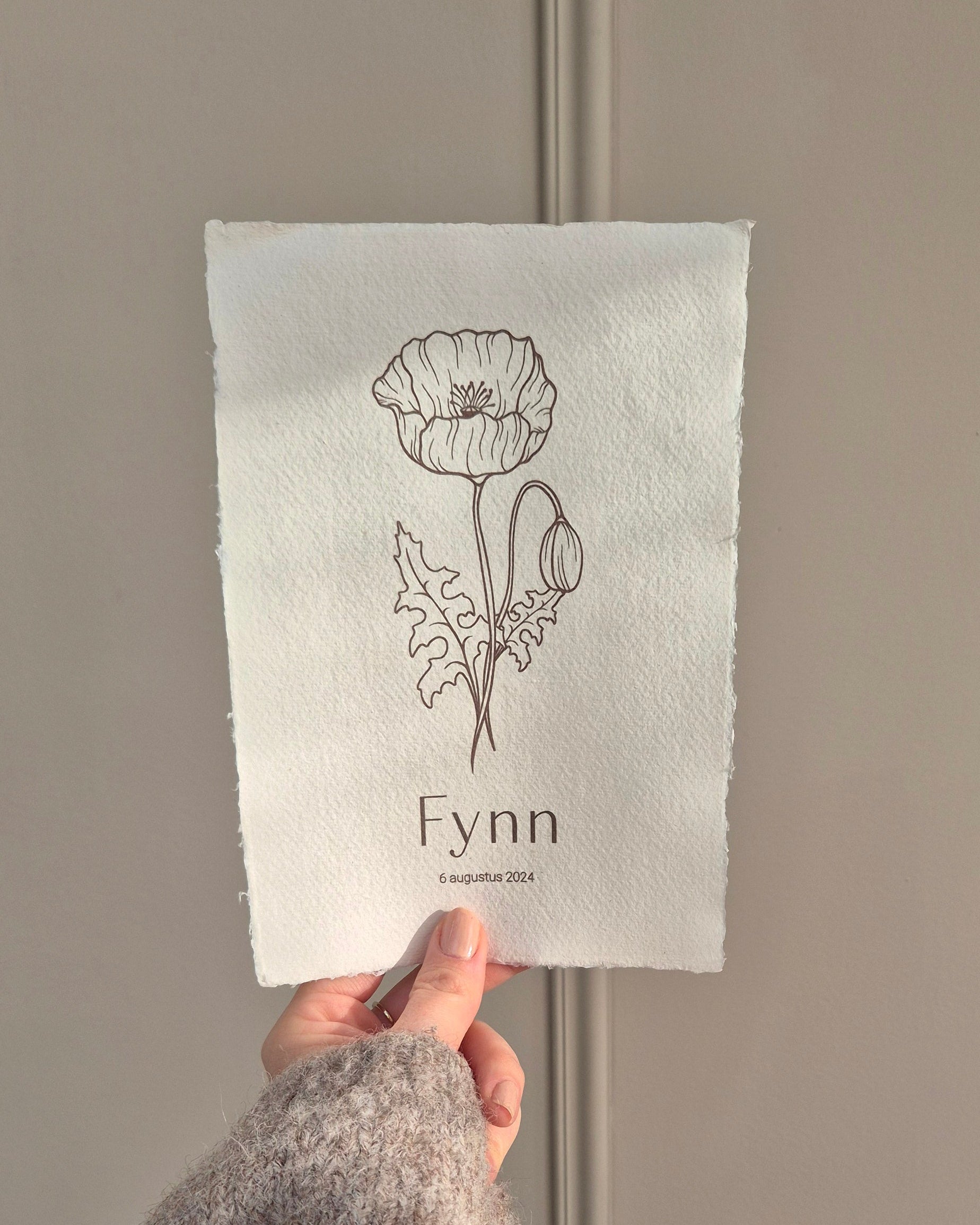 handgemaakte poster geboortebloem augustus