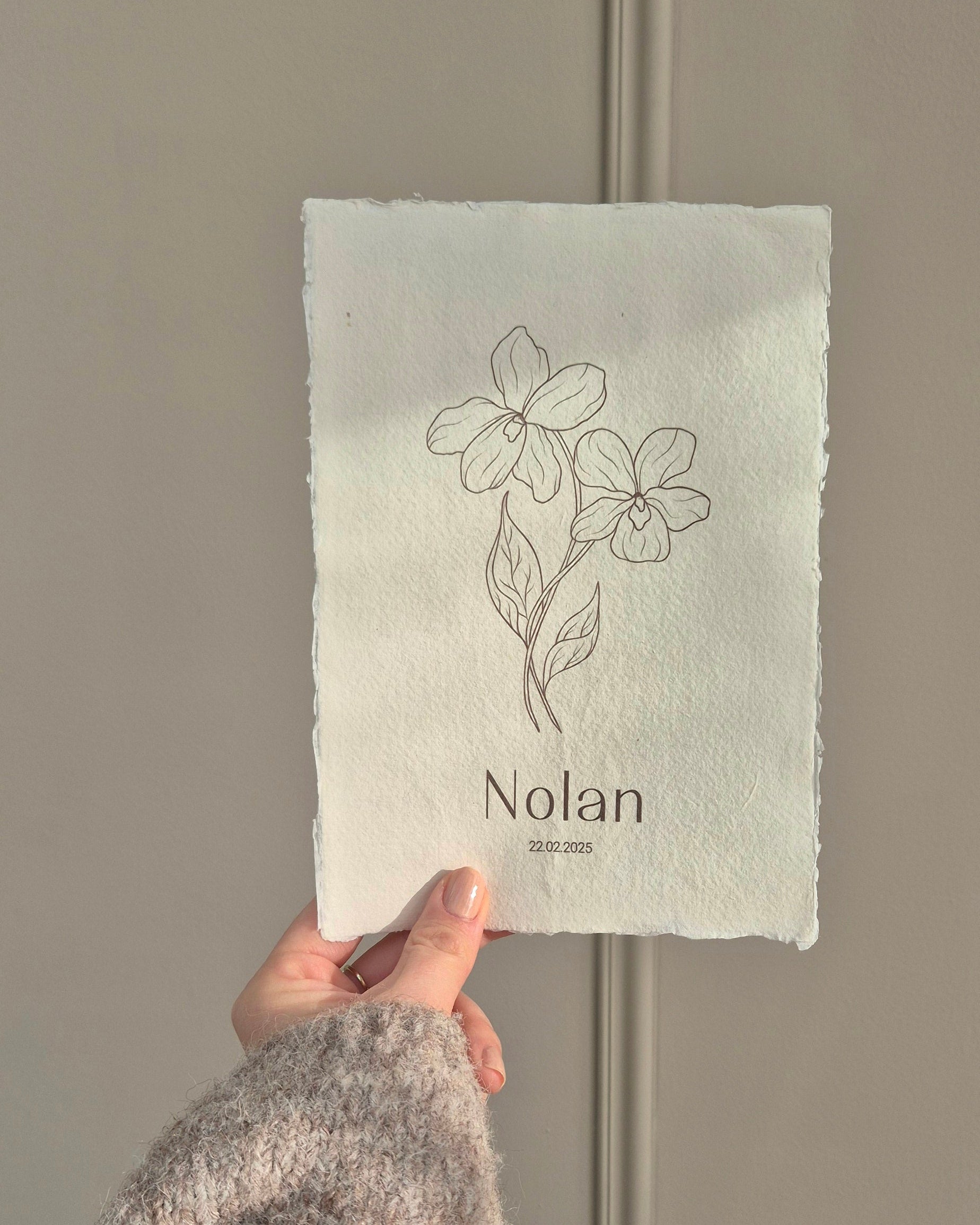 Handgemaakte poster Handgemaakte poster geboortebloem februari