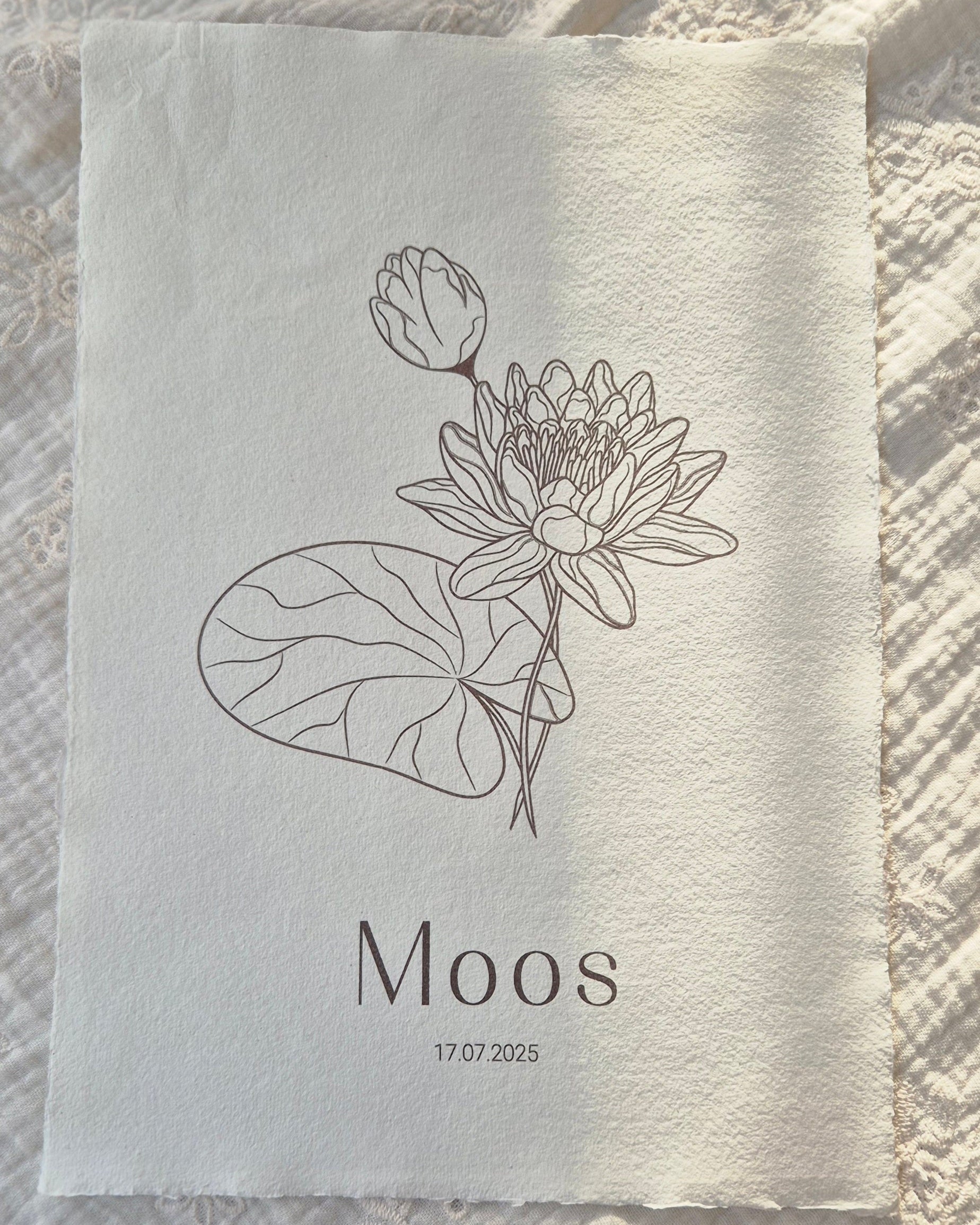 handgemaakte poster geboortebloem juli