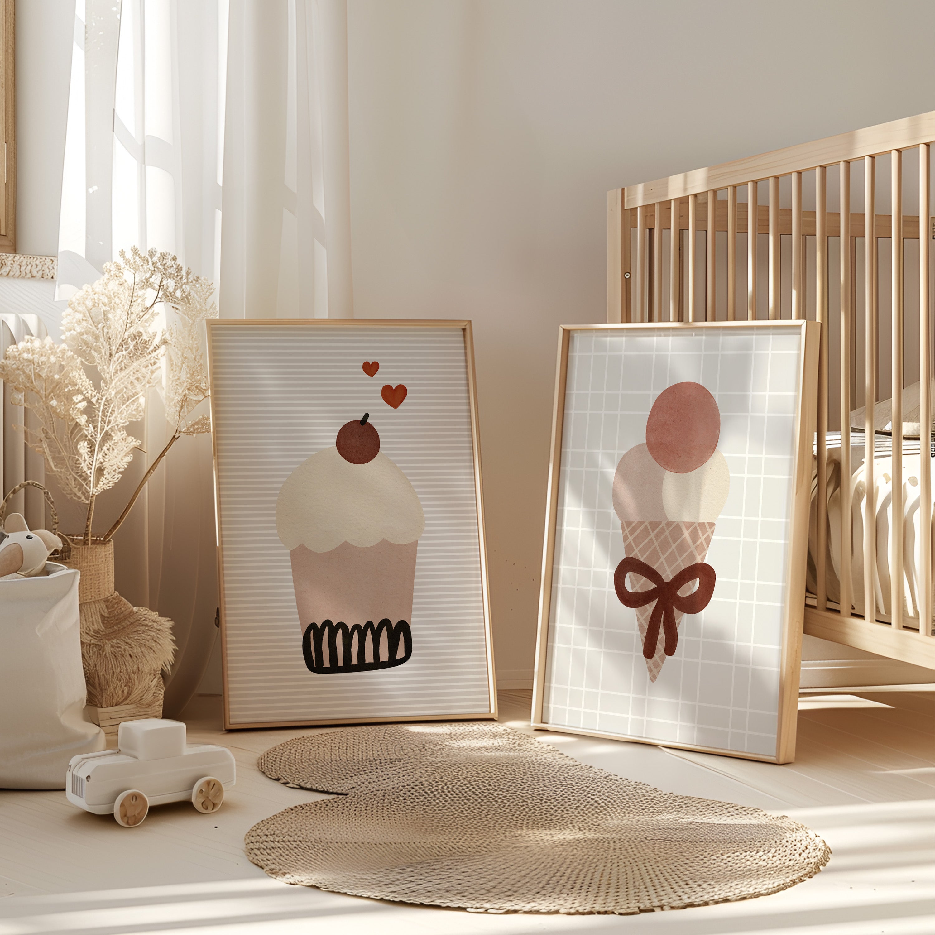 Retro kinderkamer poster - Cupcake