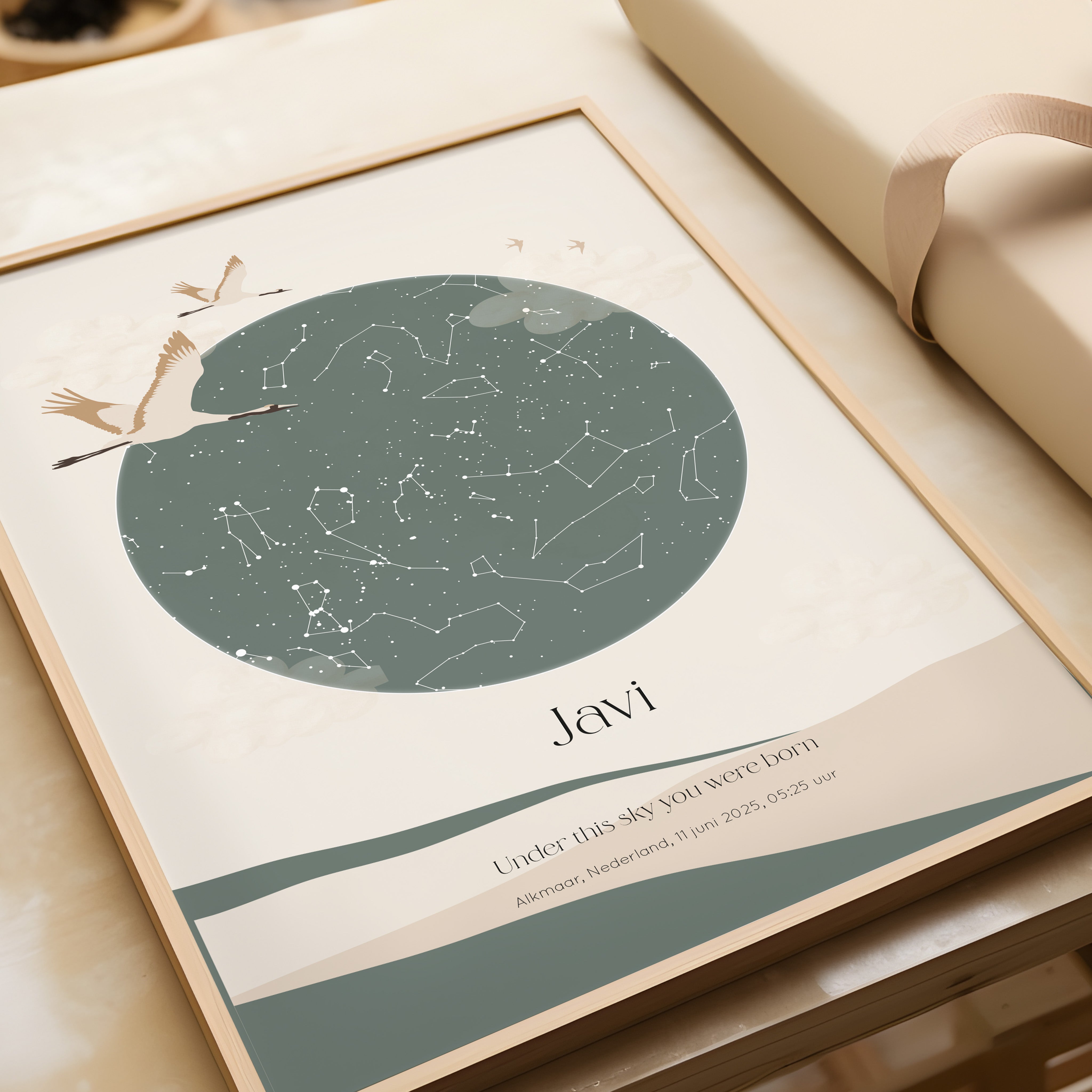 Sterrenhemel poster - SERENITY | groen