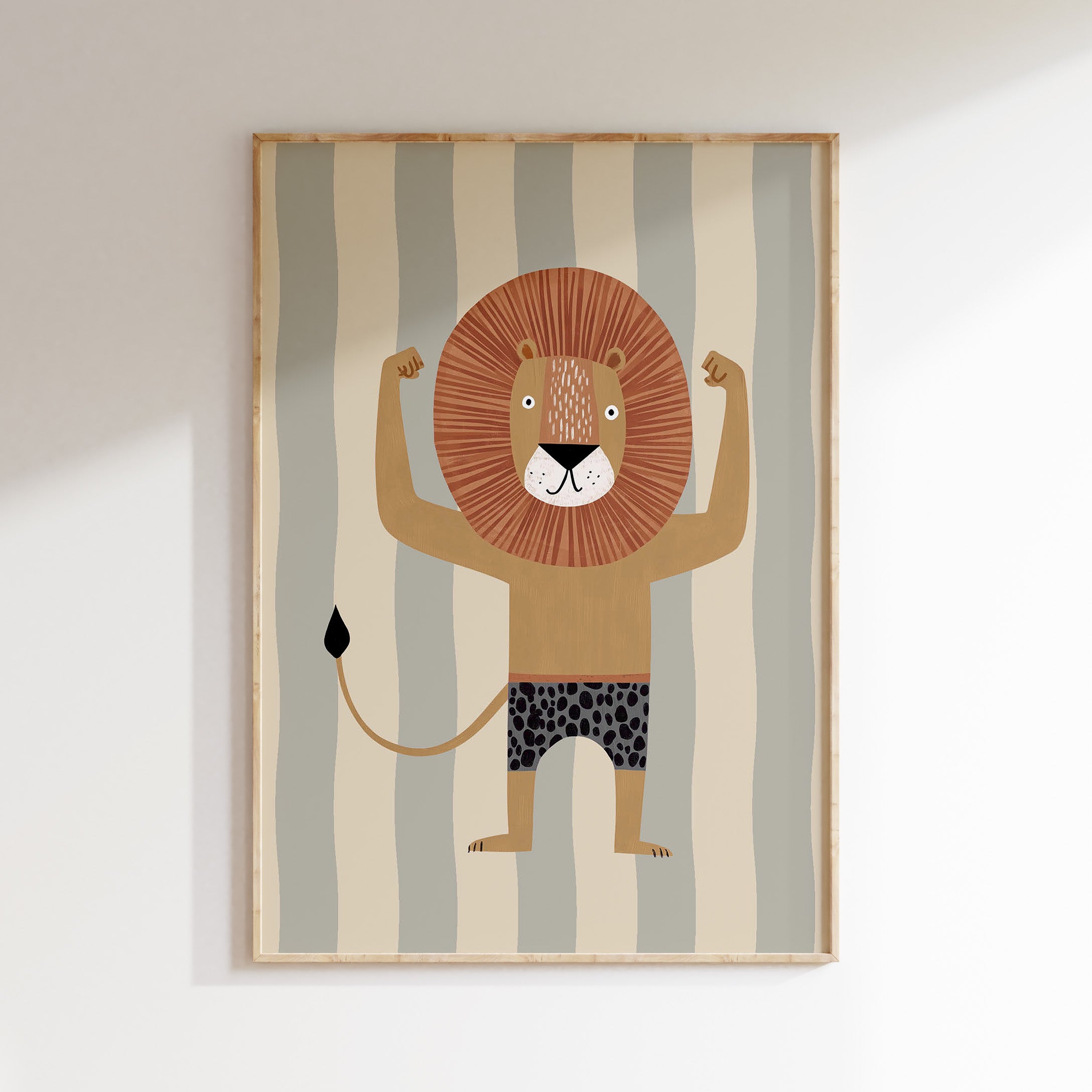 Children's room print - Lion on scooter