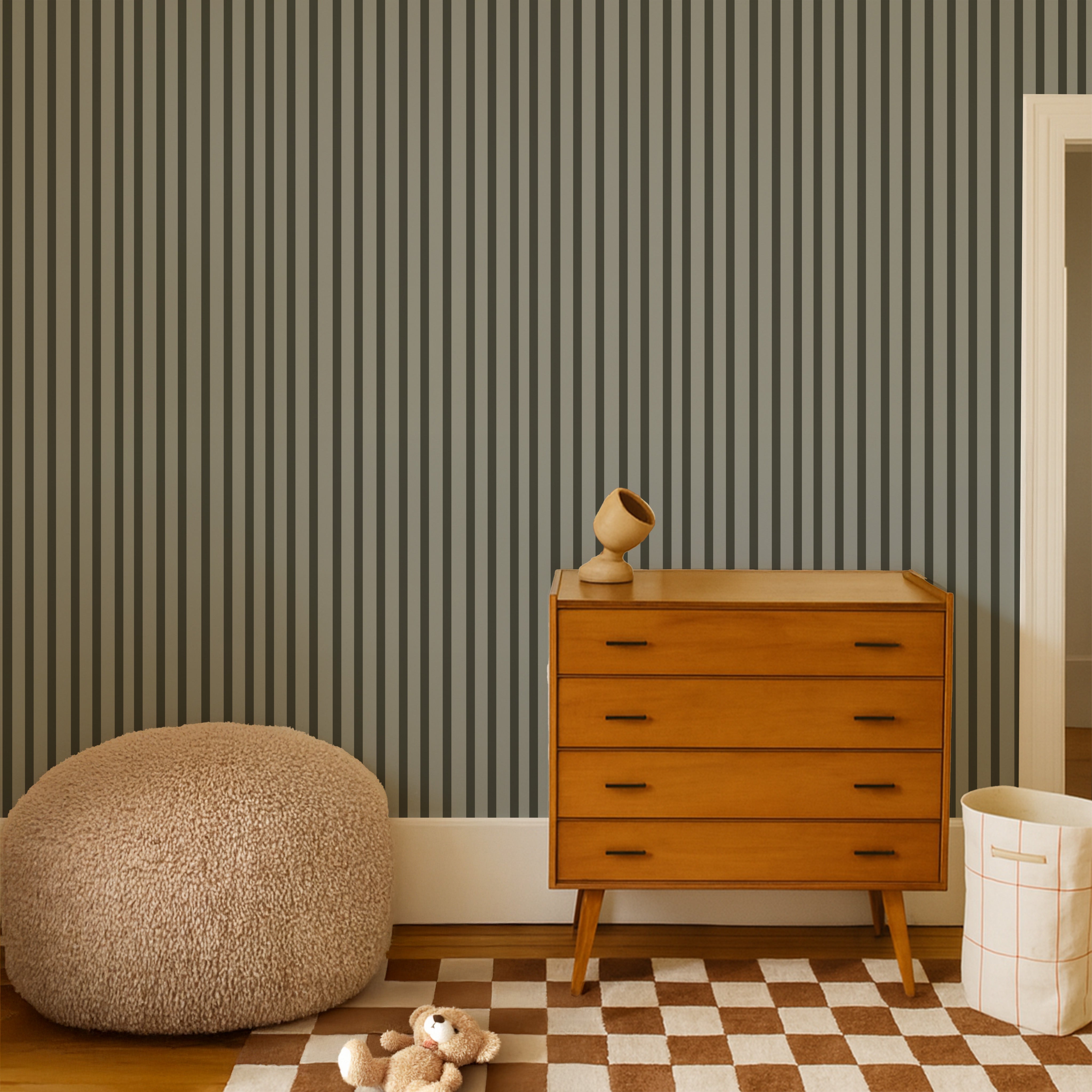 Behang Stripes - groen