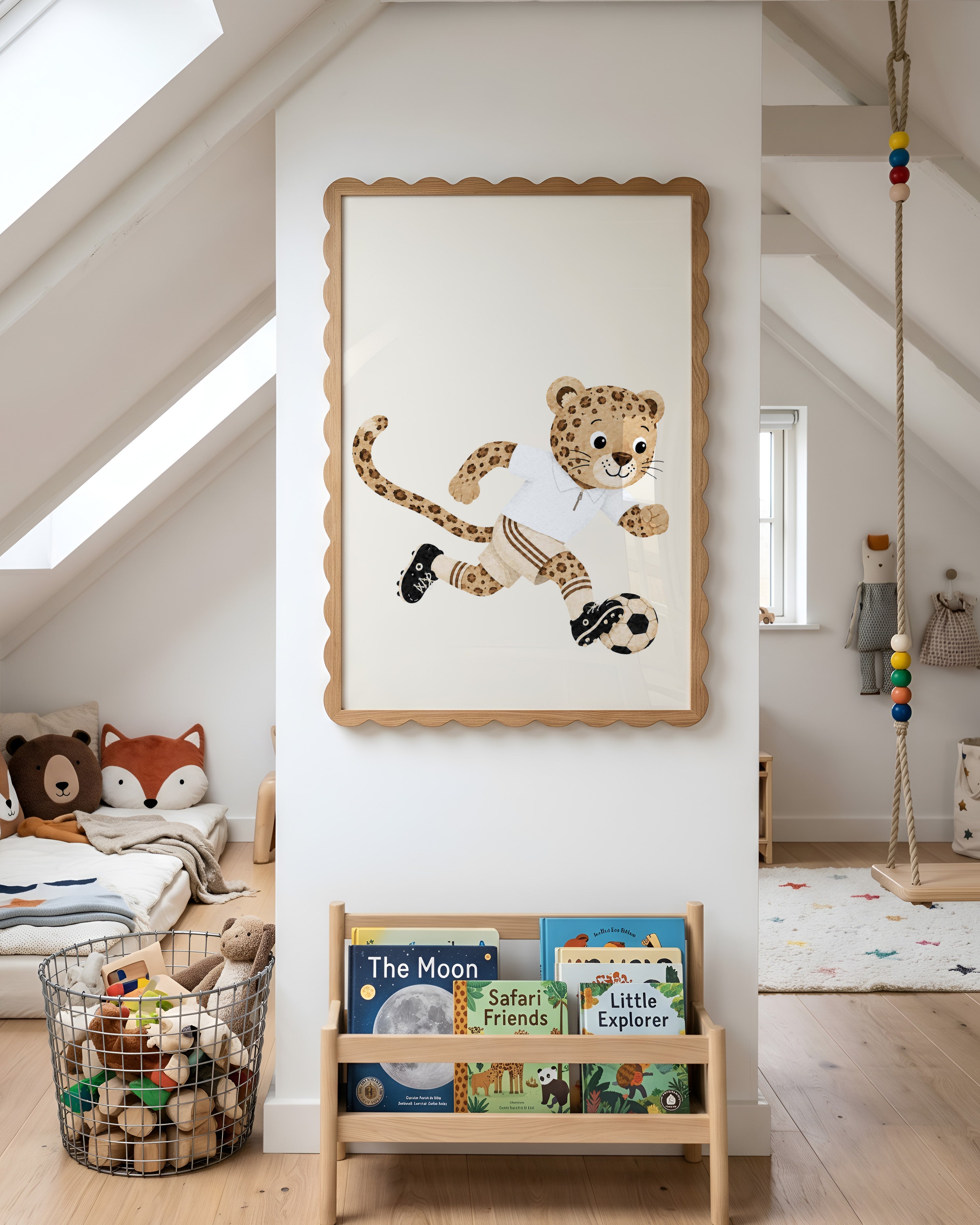 Kinderkamer poster - Voetballer luipaard