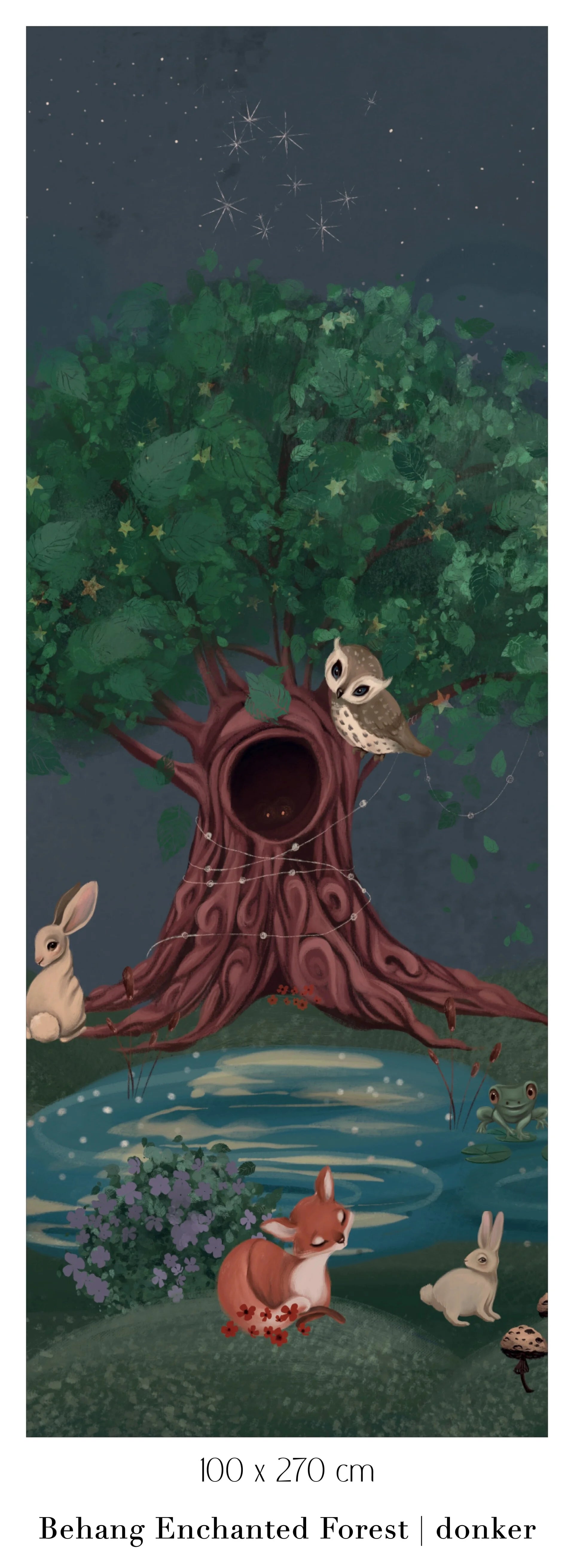 Collage wallpaper Enchanted Forest - blue