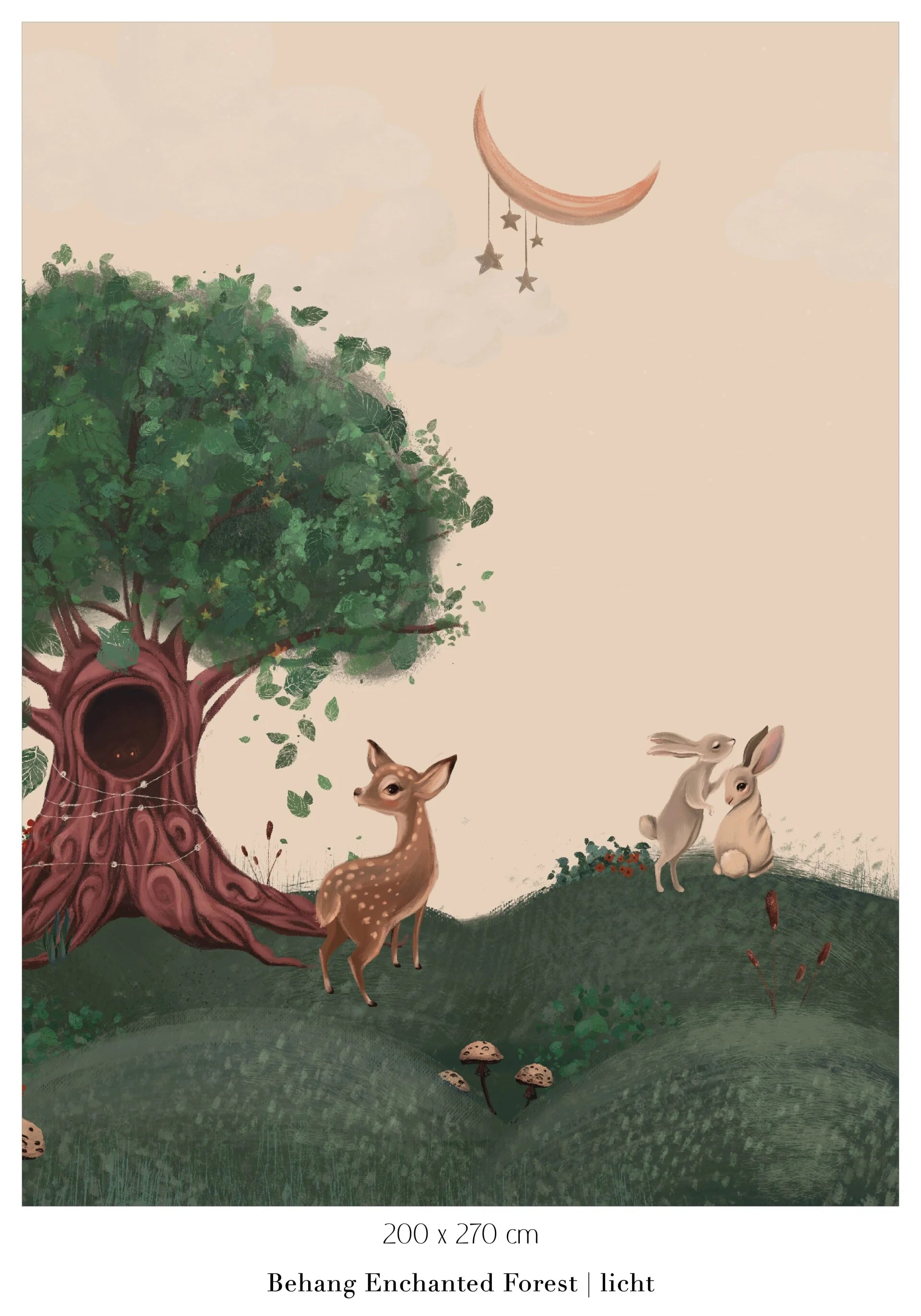 Collage behang Enchanted Forest - beige