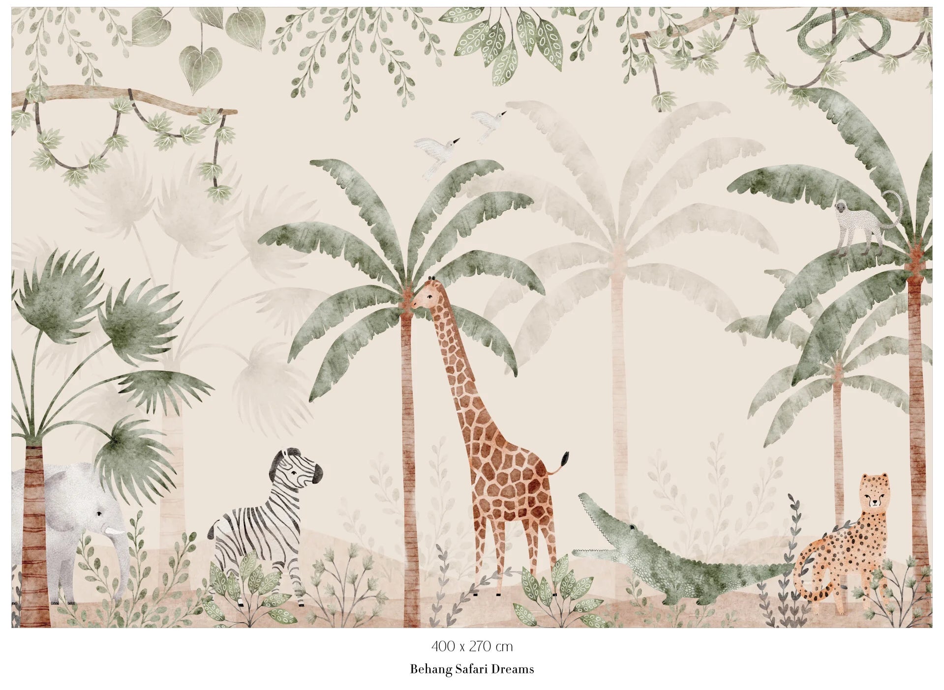 Collage behang Safari Dreams