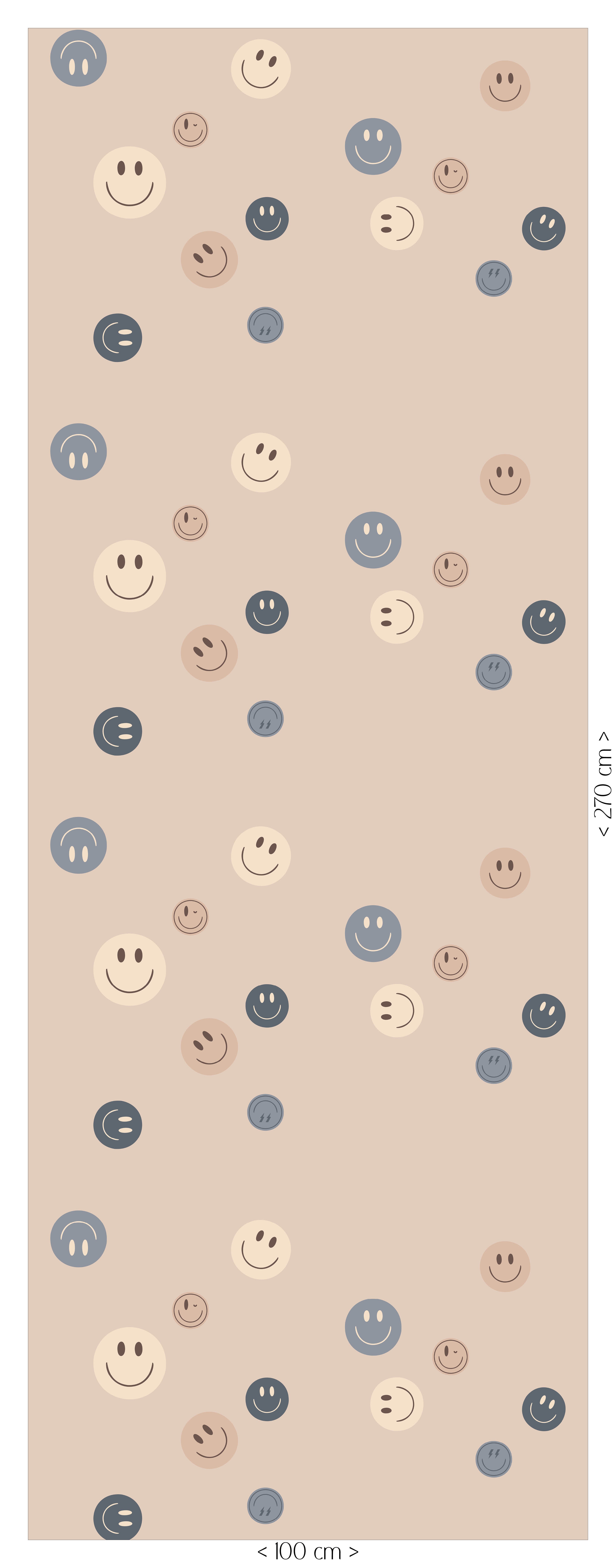 Behang Smiley - navy