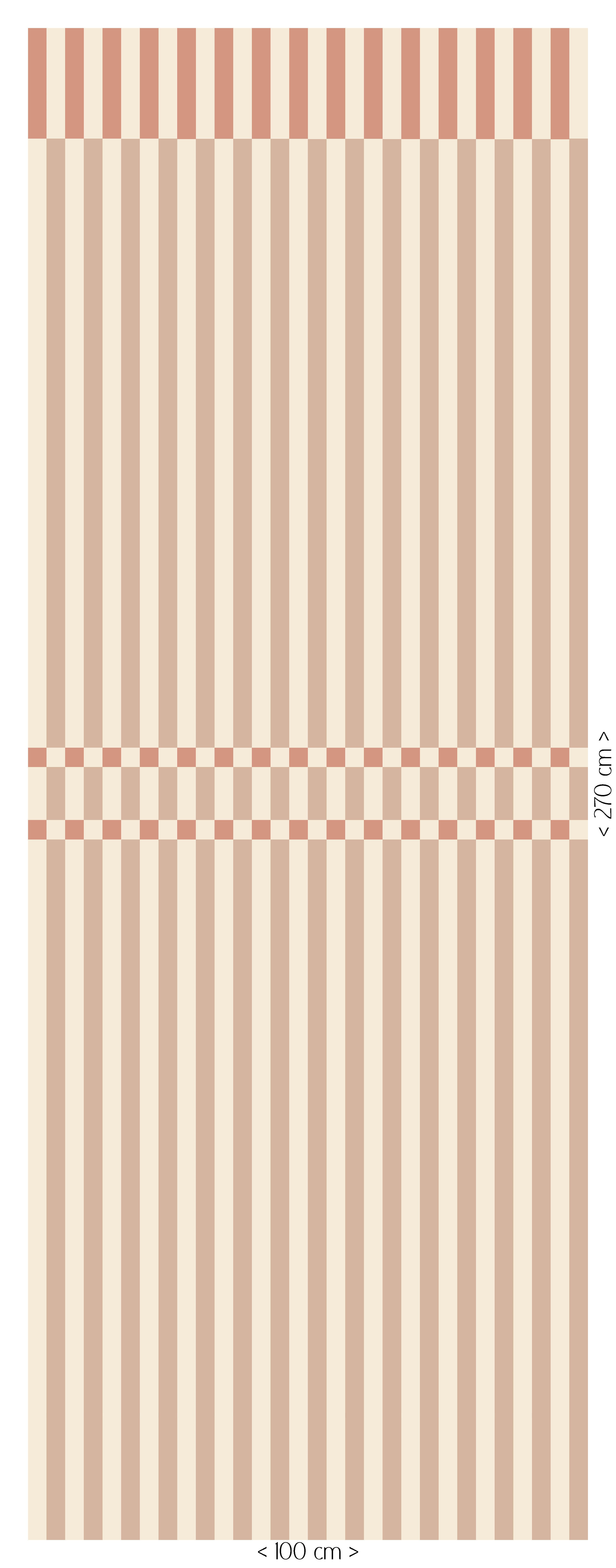 Behang Checkered Stripes - abricot